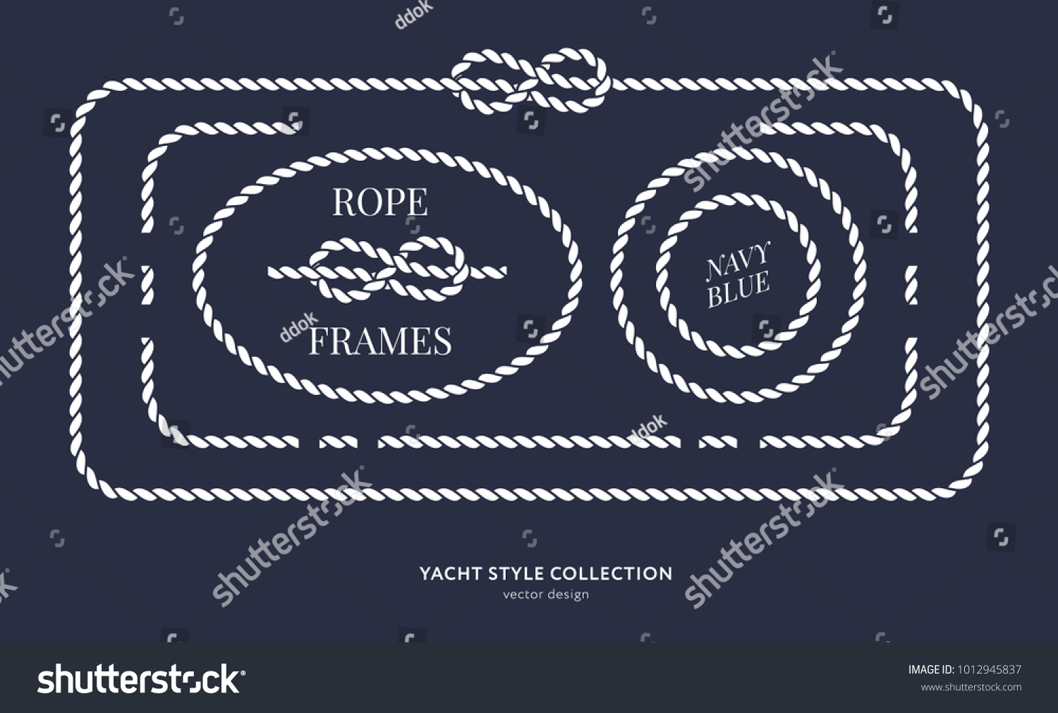 Nautical Rope Knots Frames Set Yacht Stock Vector Royalty Free