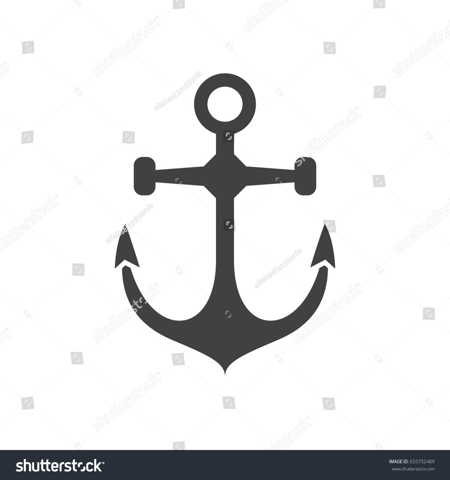 Nautical Ship Anchor Vector Icon Outline Stock Vector (Royalty Free ...