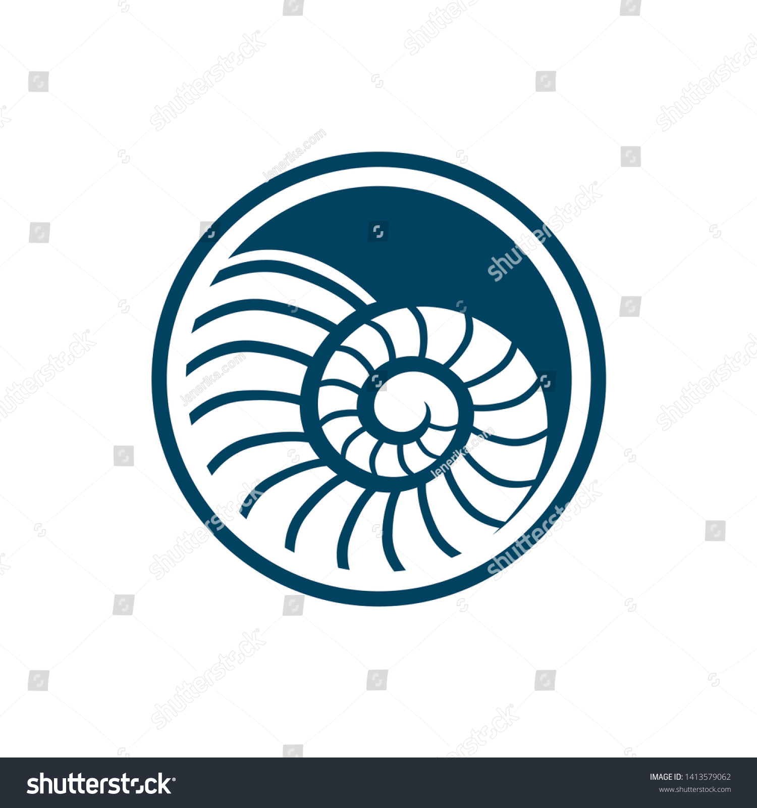 Nautilus Shell Drawing Suitable Logo Designs Stock Vector Royalty Free