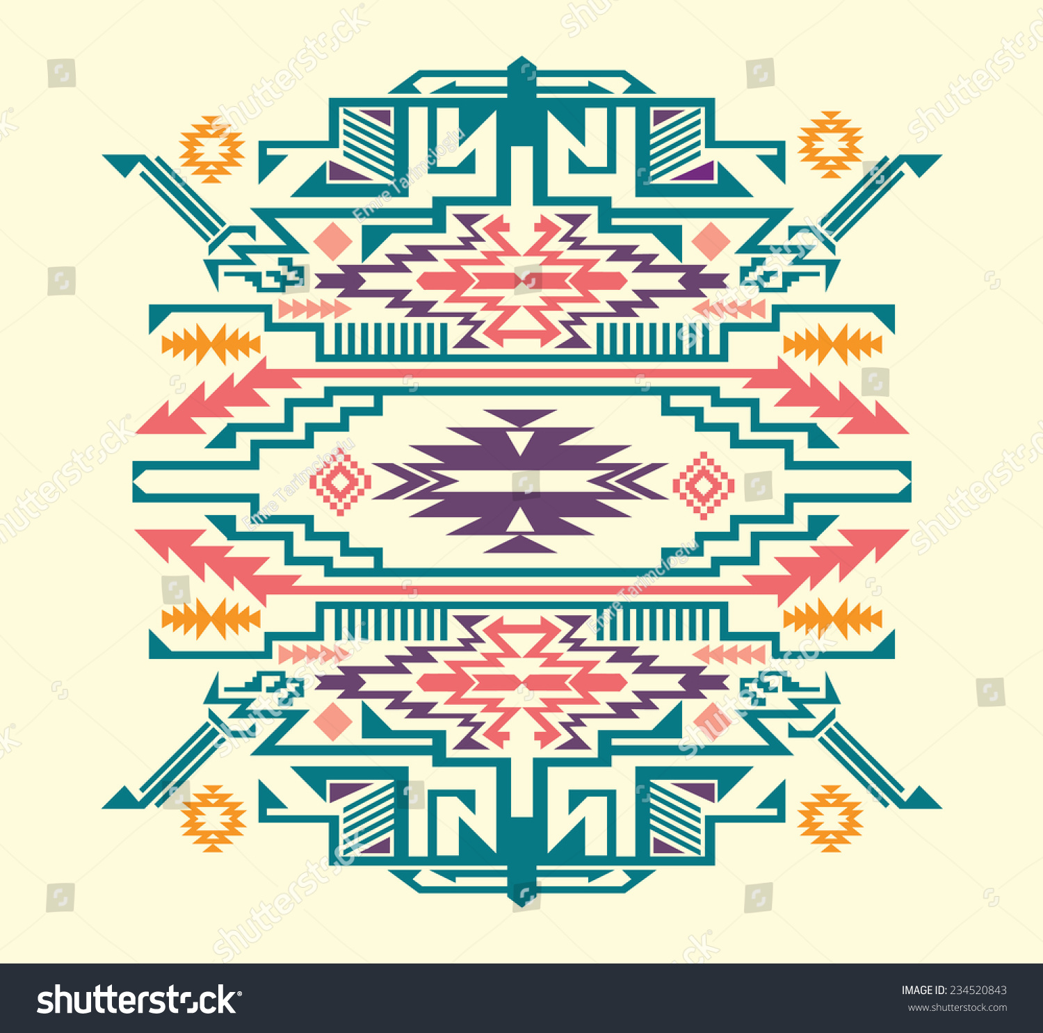 Navajo Aztec Colored Big Pattern Vector Stock Vector (Royalty Free ...