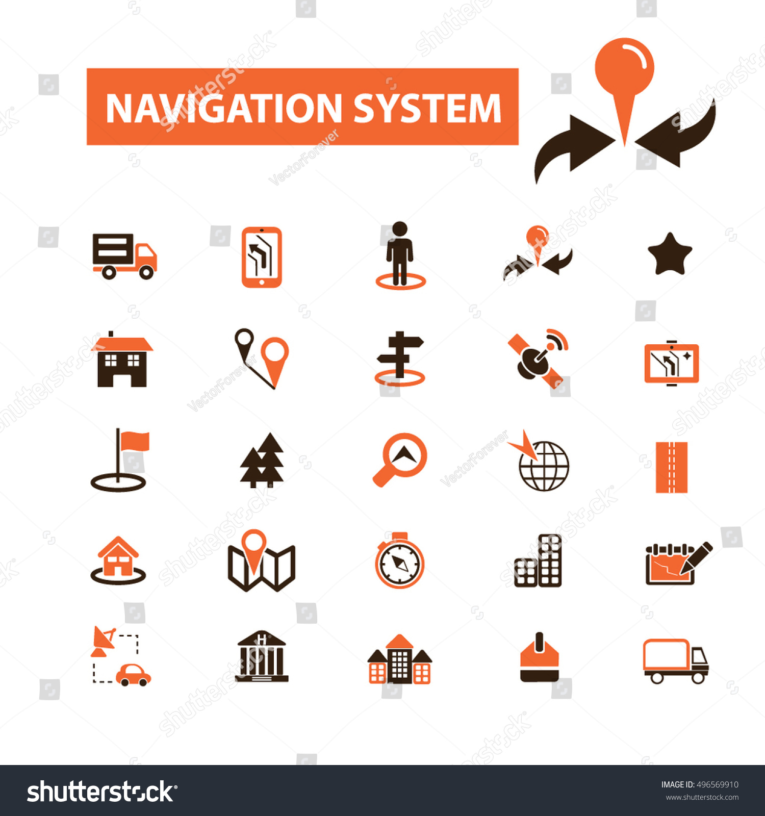 Navigation System Icons: เวกเตอร์สต็อก (ปลอดค่าลิขสิทธิ์) 496569910 ...