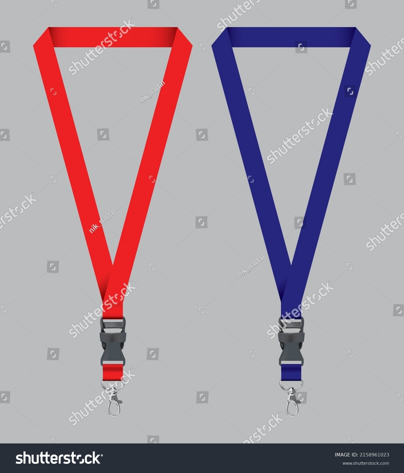 Navy Blue Colour Lanyard Red Colour Stock Vector (Royalty Free ...