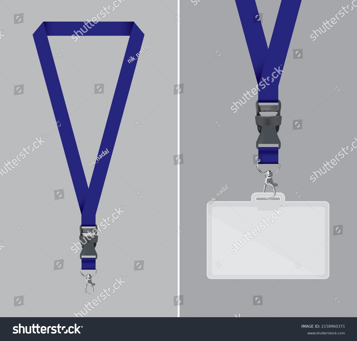 Navy Blue Colour Lanyard Lanyard Navy Stock Vector (Royalty Free ...