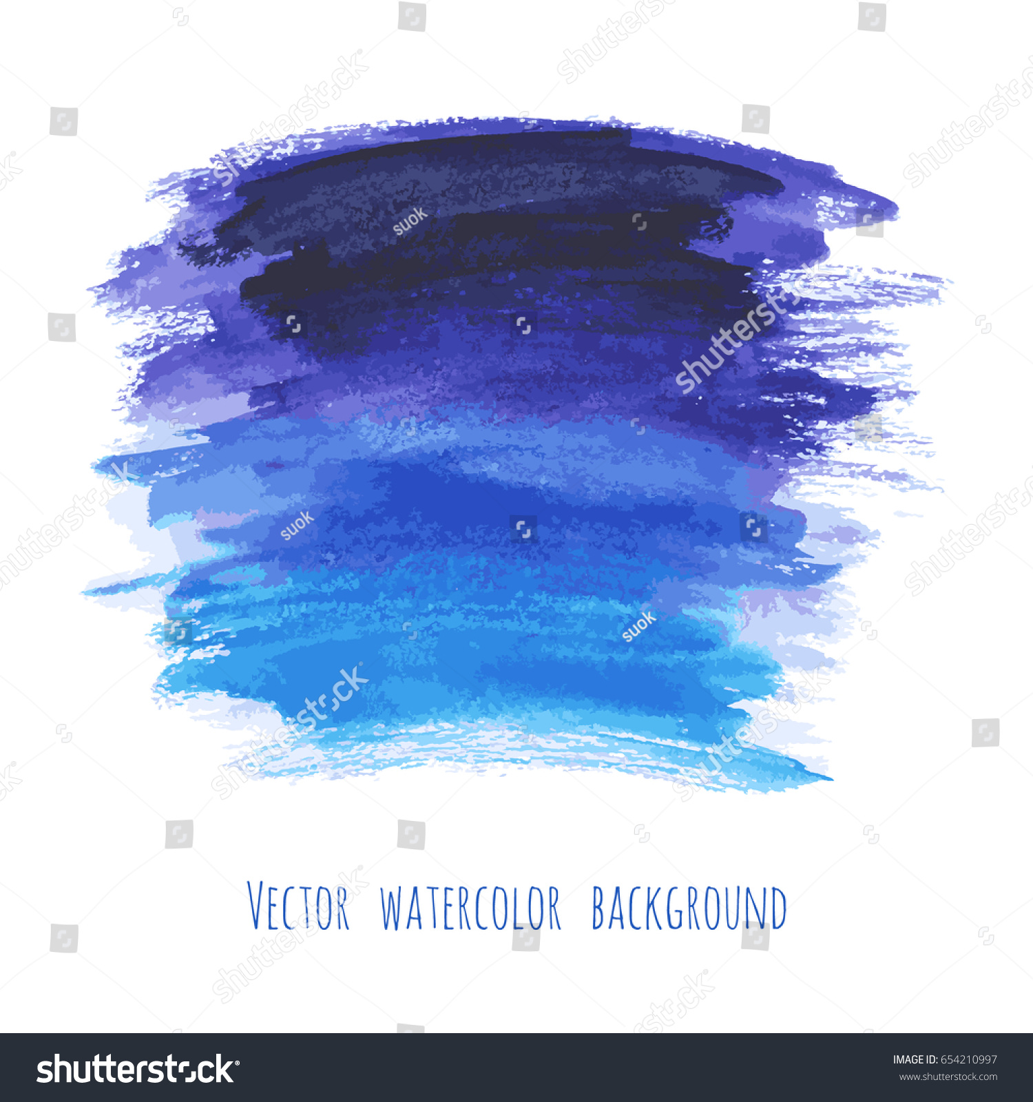 Navy Blue Indigo Watercolor Texture Background Stock Vector