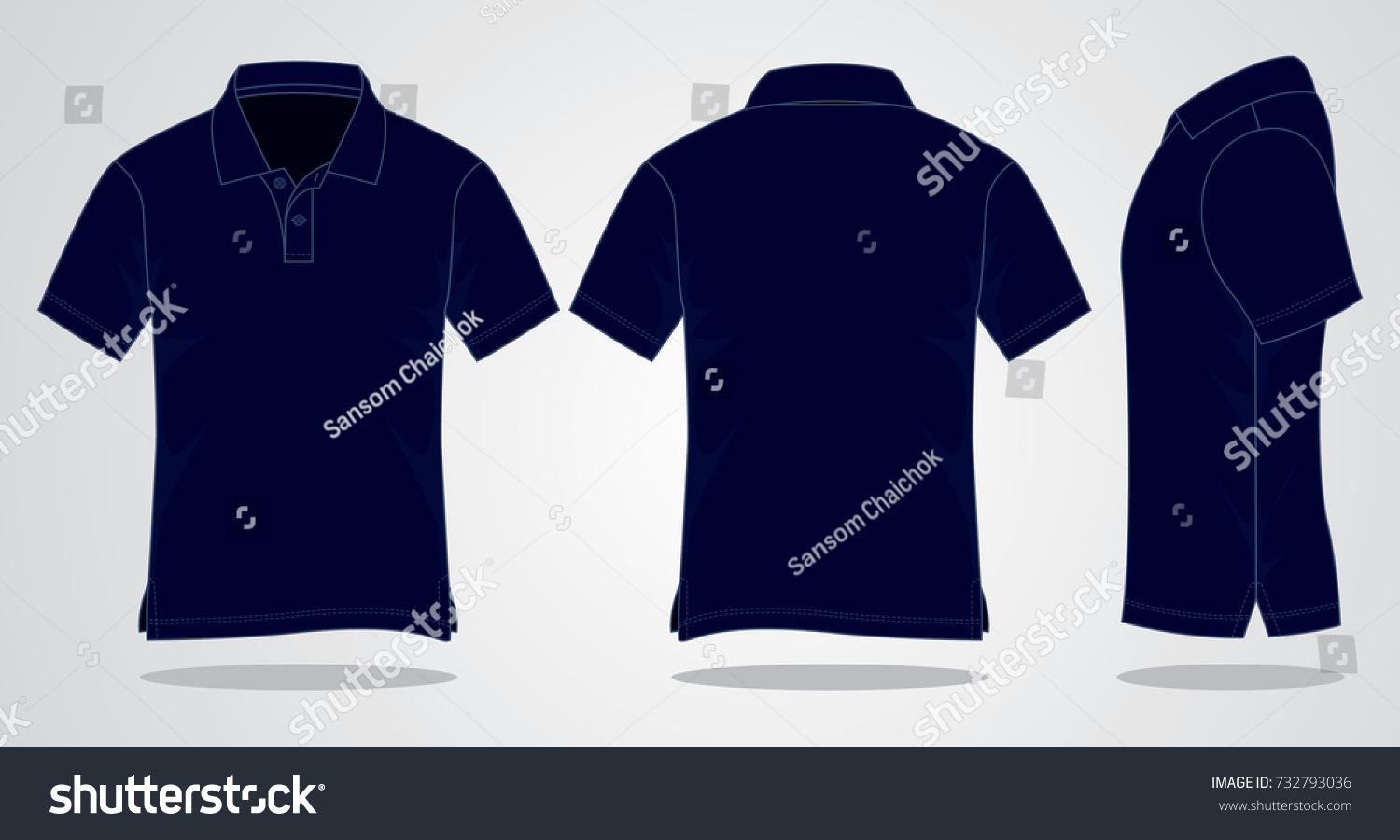 Navy Polo Shirt Template