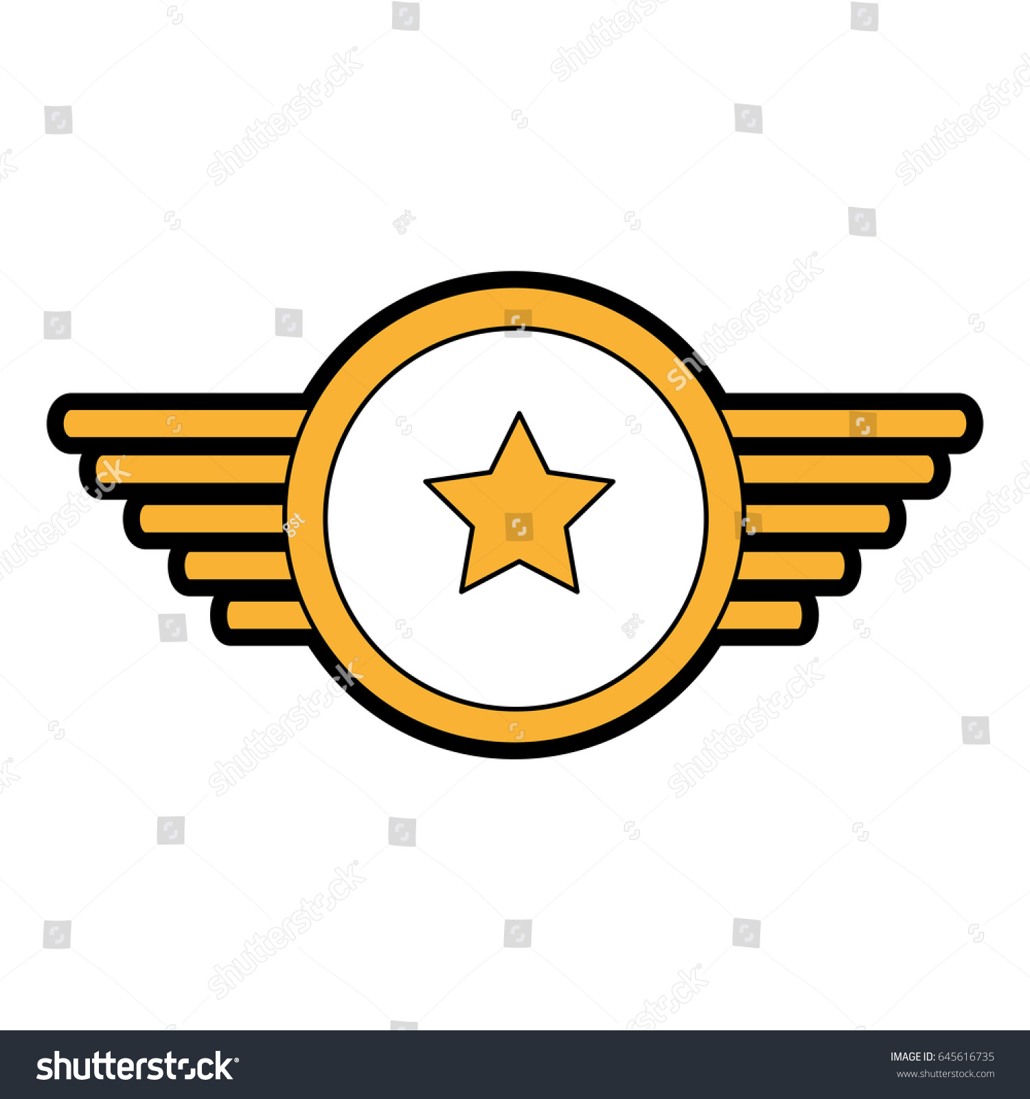 Navy Medal Wings Stock Vector (Royalty Free) 645616735 | Shutterstock