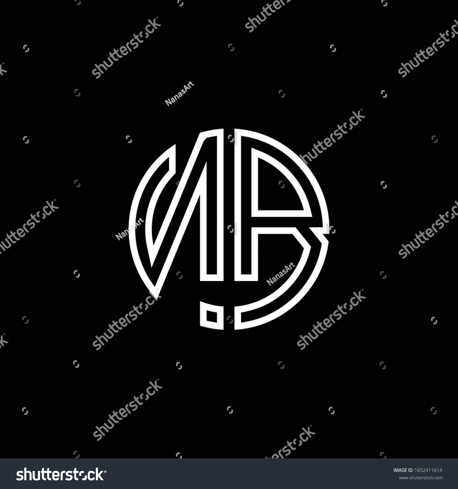 Nb Monogram Logo Circle Ribbon Style Stock Vector Royalty Free Shutterstock