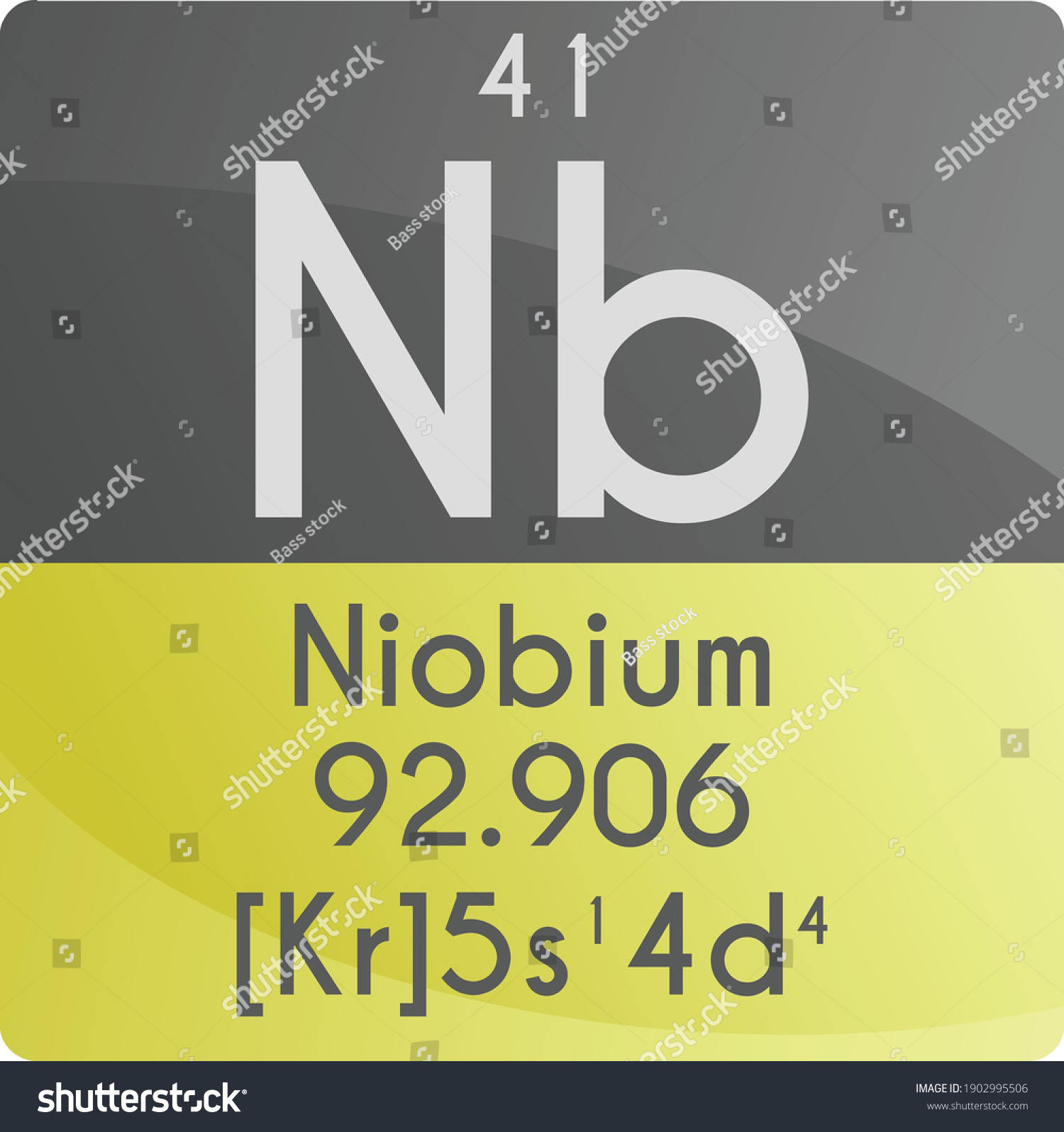 Nb Niobium Transition Metal Chemical Element Stock Vector (Royalty Free ...