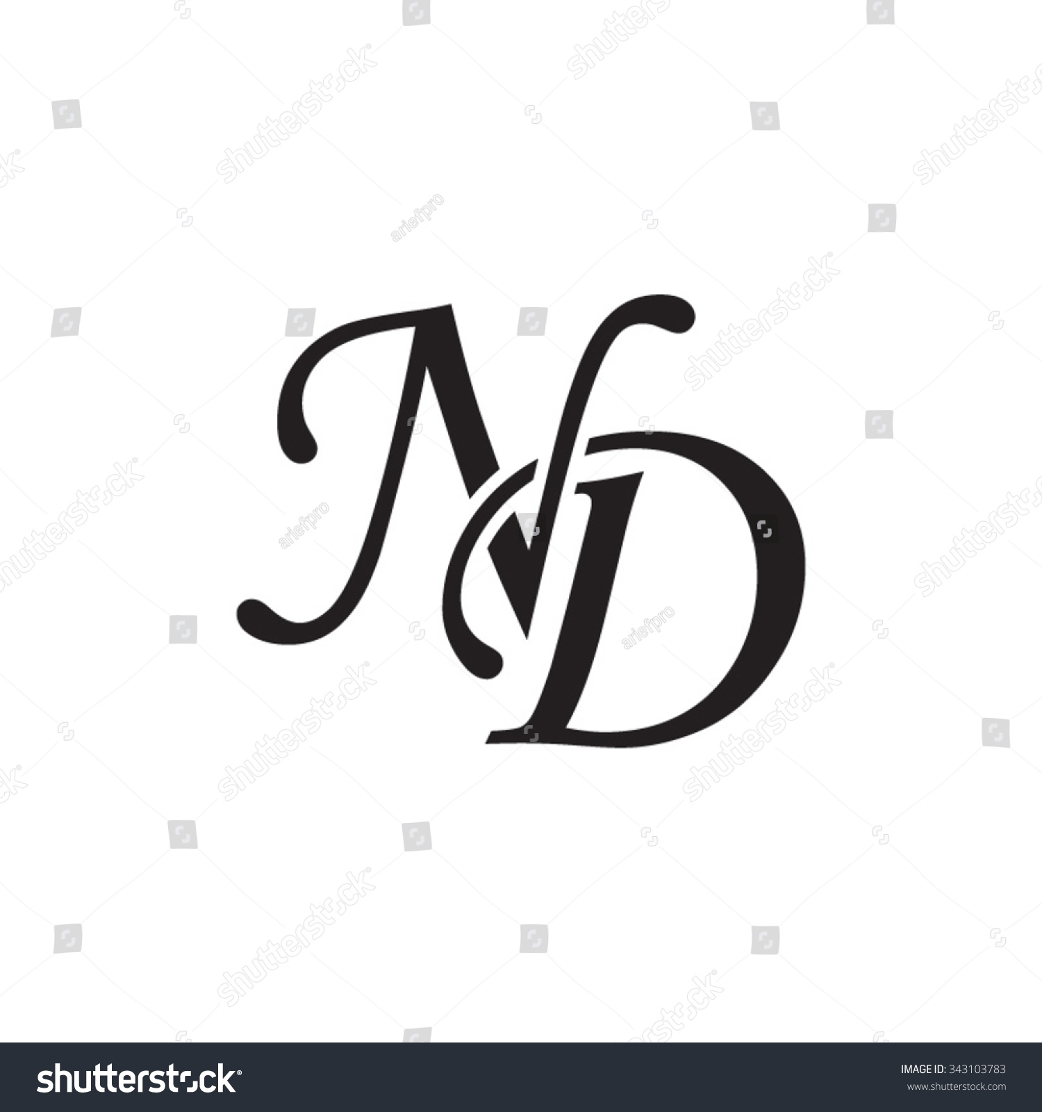 Nd Initial Monogram Logo