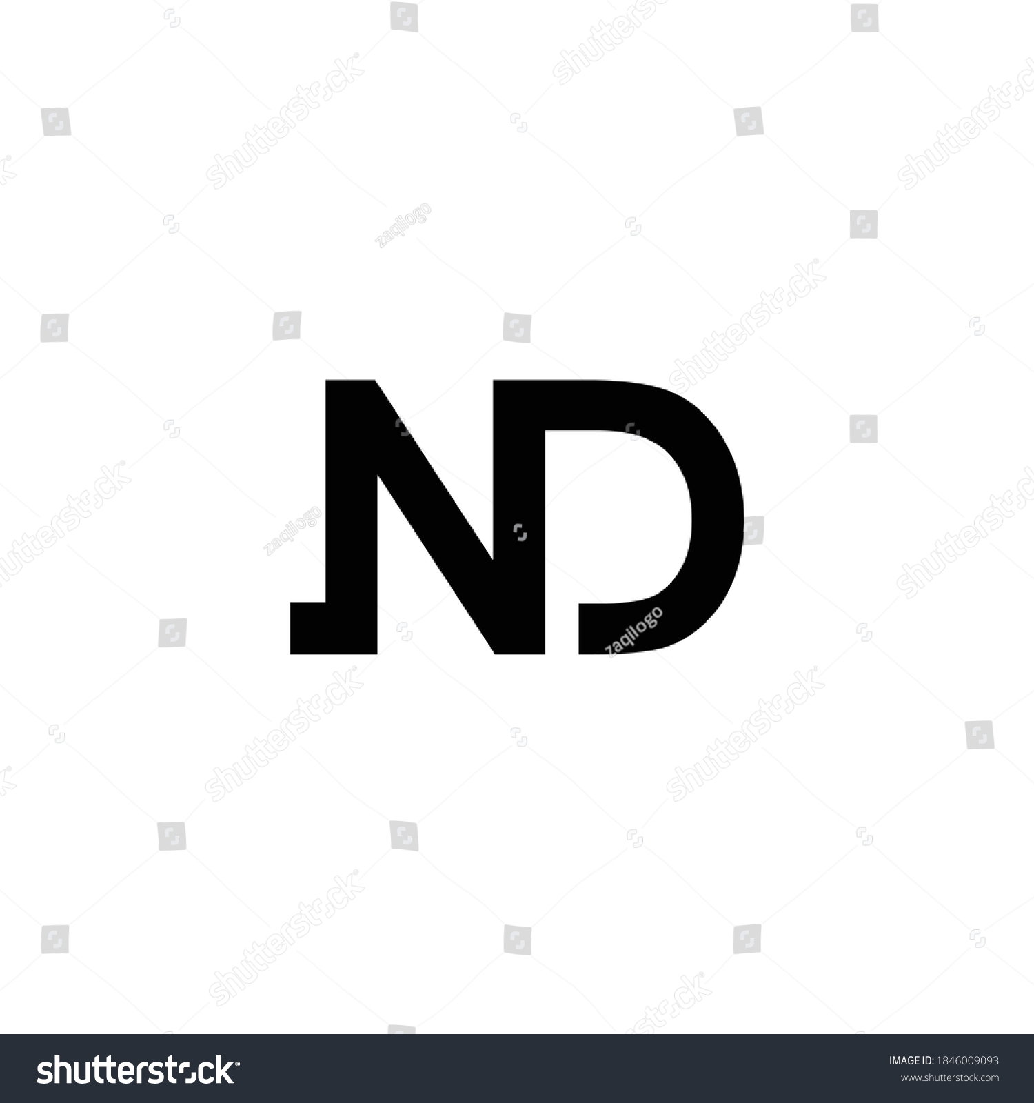 ND Logo Image Vectorielle Modèles simples image vectorielle de stock