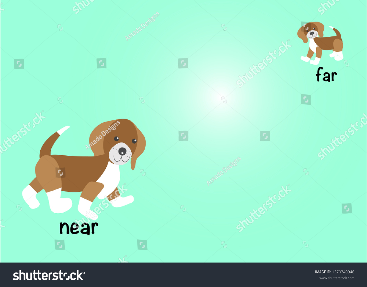 Near Far Opposite Word Vector Stock Vector Royalty Free