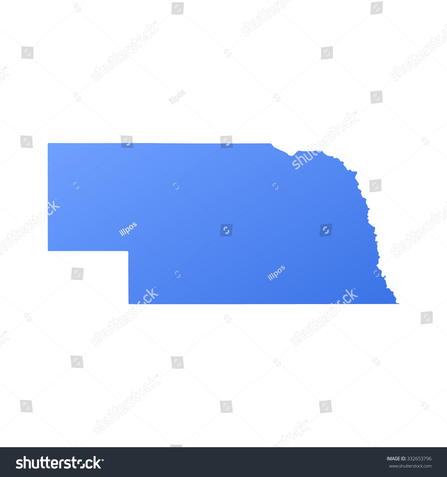 Nebraska State Bordermap Stock Vector Royalty Free 332653796   Stock Vector Nebraska State Border Map 332653796 