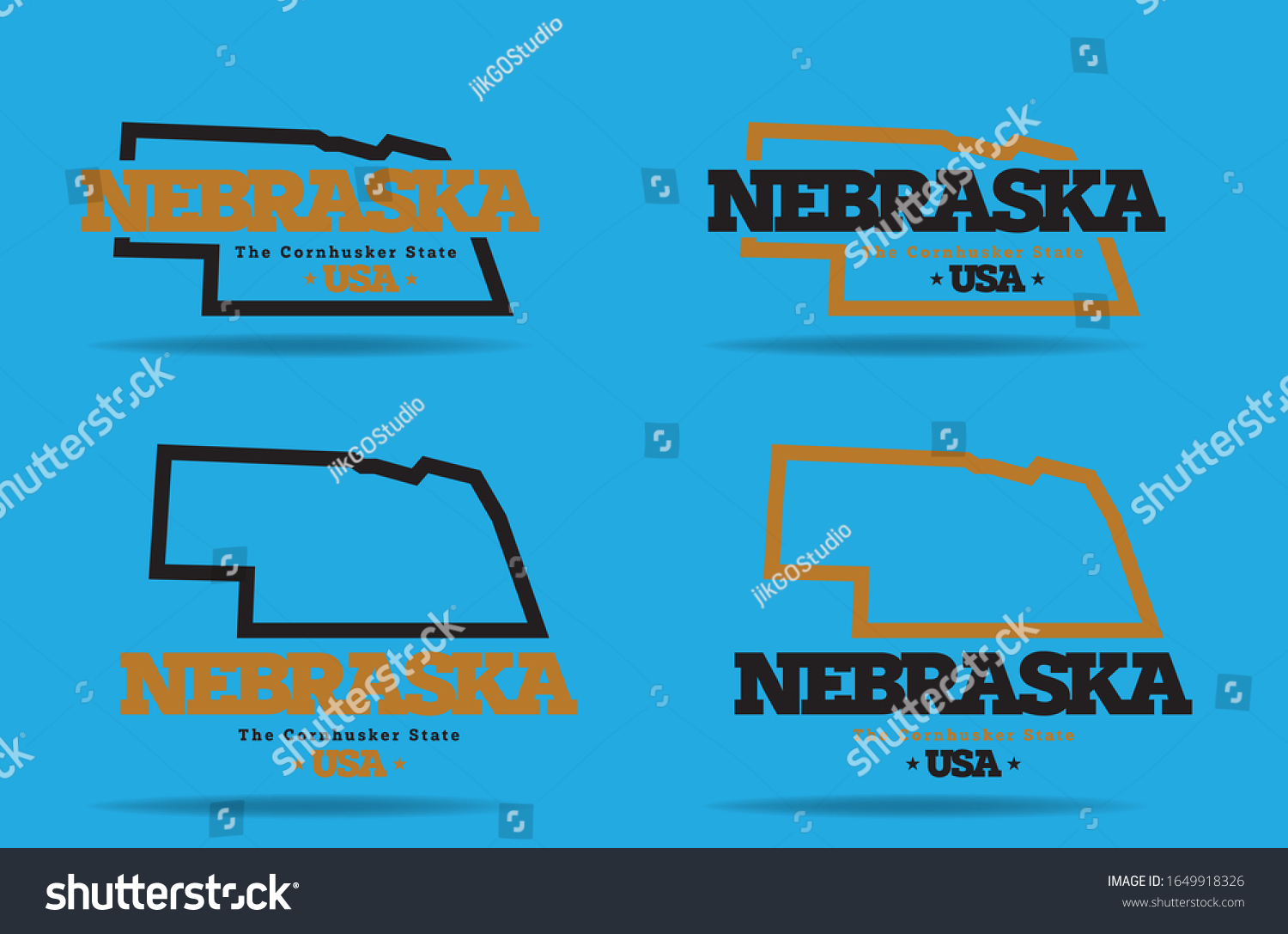 Nebraska State Map Nickname Cornhusker State Stock Vector Royalty Free 1649918326