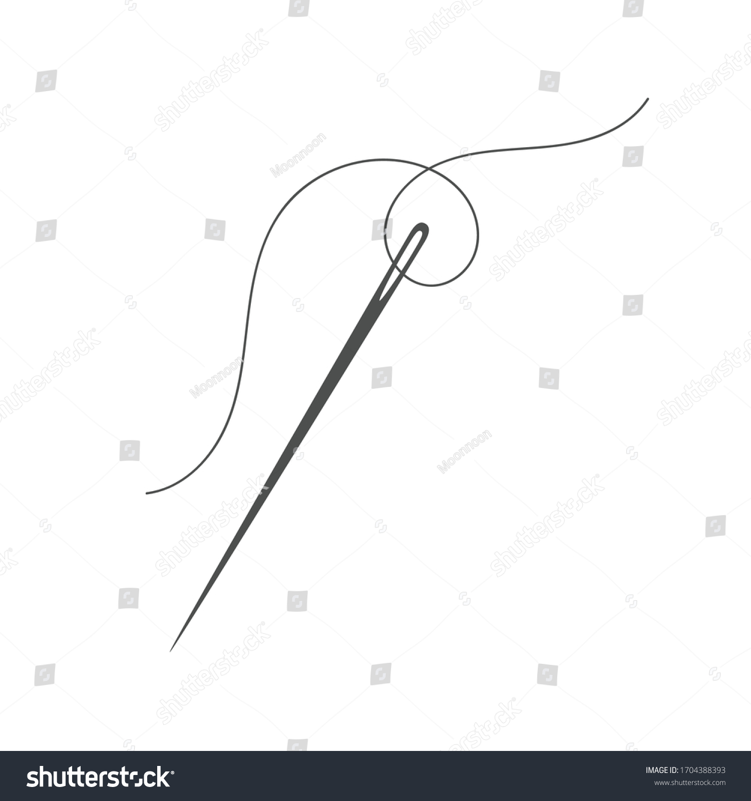 Needle Thread Silhouette Icon Vector Illustration Stock Vector (Royalty ...