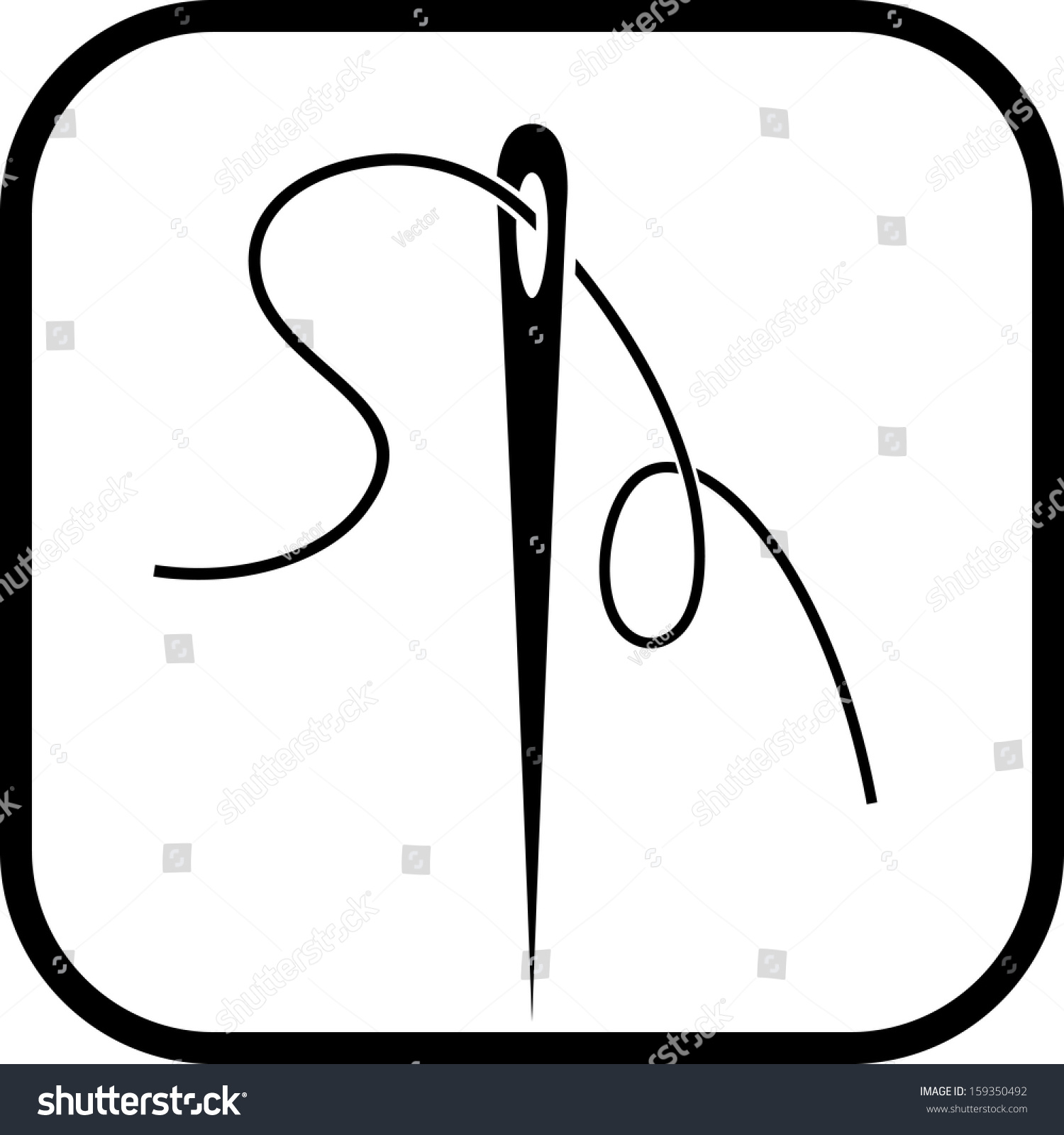 Needle And Thread Vector Icon - 159350492 : Shutterstock