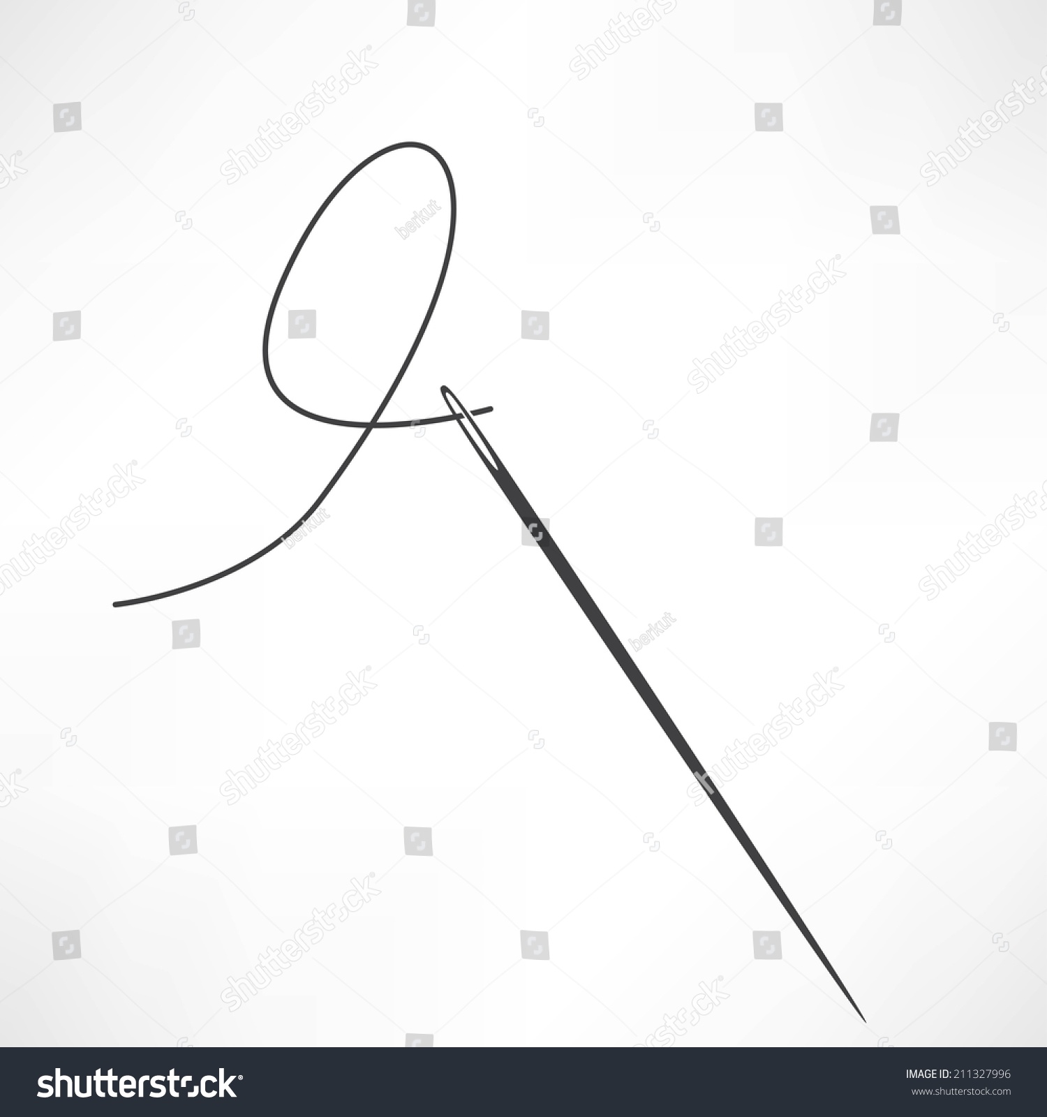 Needle And Thread Vector Icon - 211327996 : Shutterstock