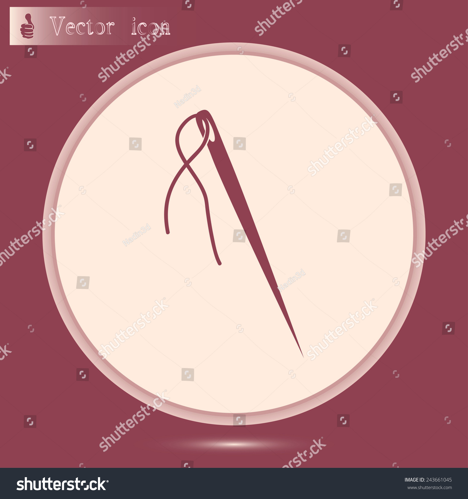 Needle Thread Vector Icon Stock Vector Royalty Free 243661045 5002