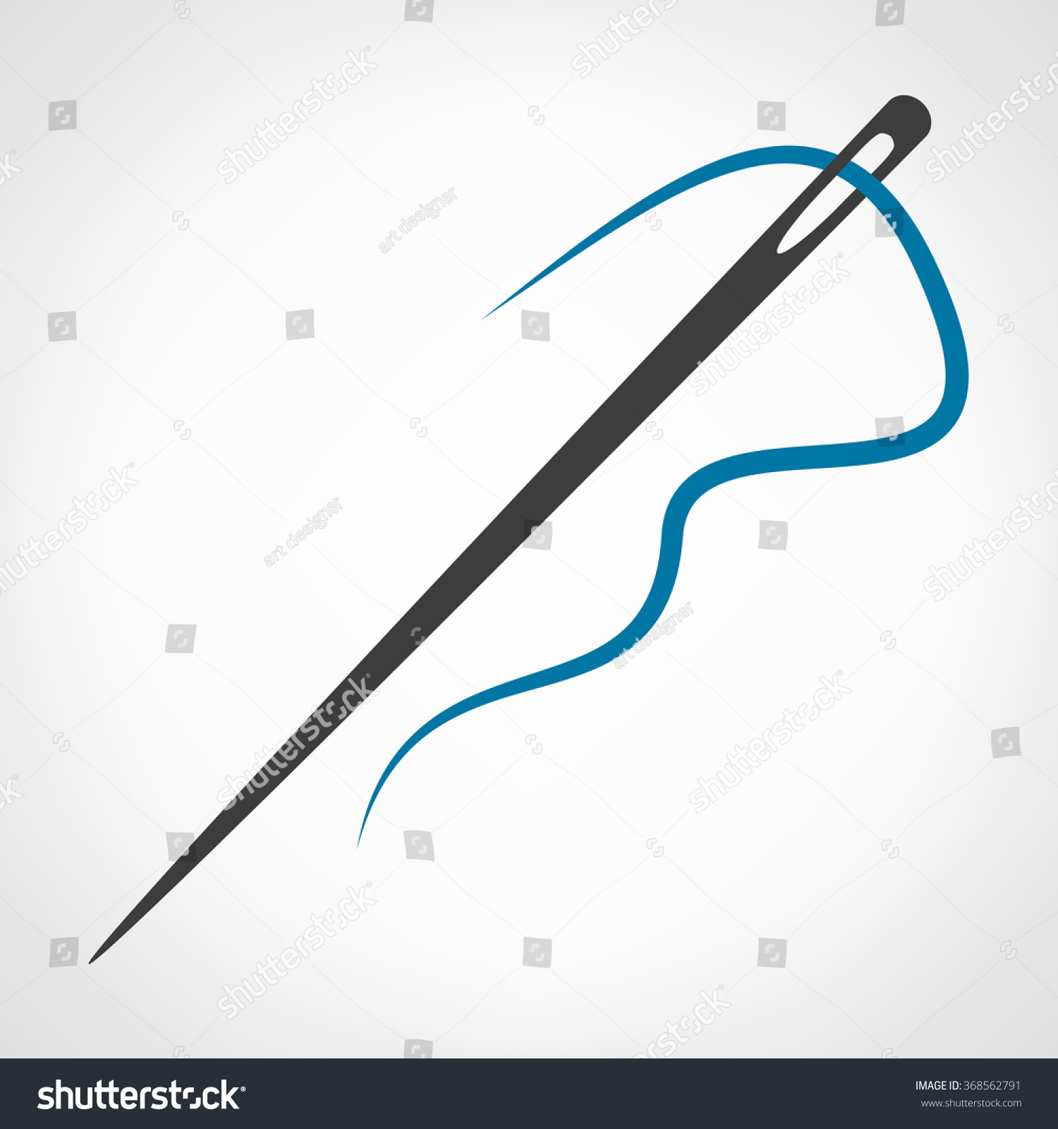 Needle With Thread Sewing Vector Logo - 368562791 : Shutterstock