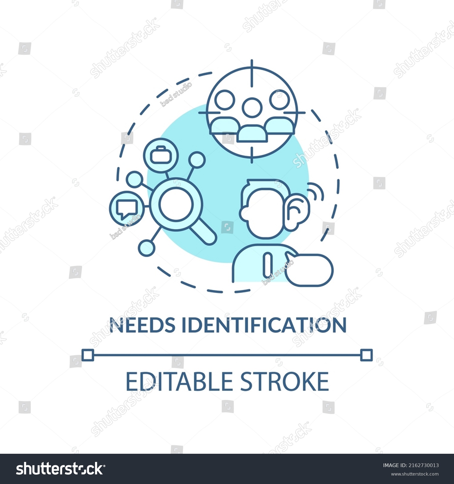 Needs Identification Turquoise Concept Icon Sales Stock Vector Royalty