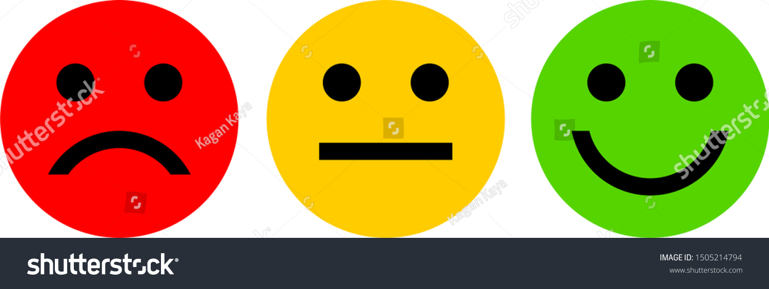 Negative Neutral Positive Face Symbols Set Stock-vektor (royaltyfri ...