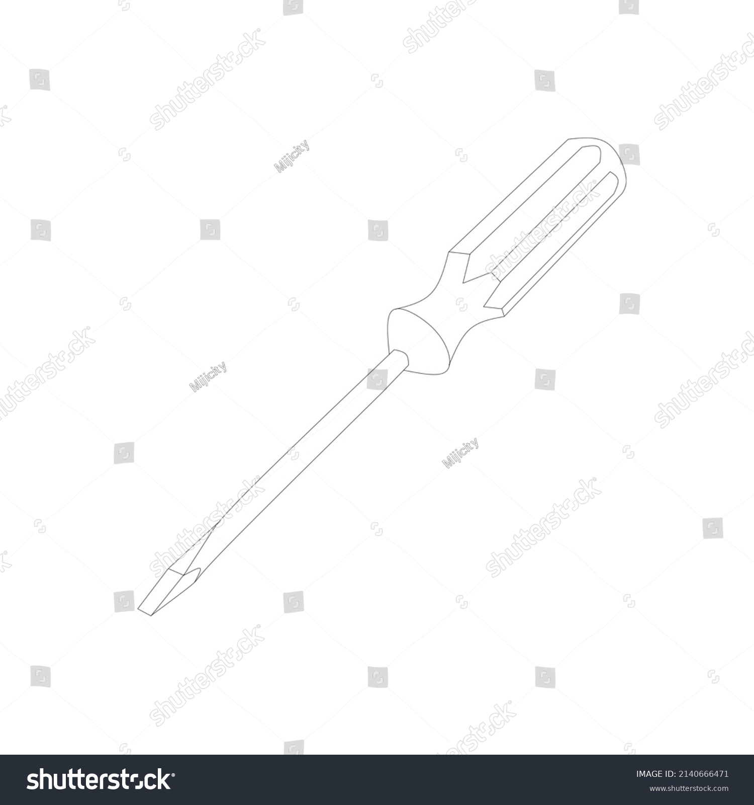 Negative Screwdriver Sketch Vector On White Stock Vector (Royalty Free) 2140666471 Shutterstock