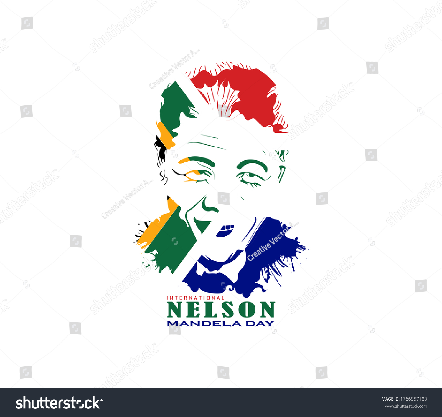 Nelson Mandela Hand Drawing Outline Nelson Stock Vector Royalty Free