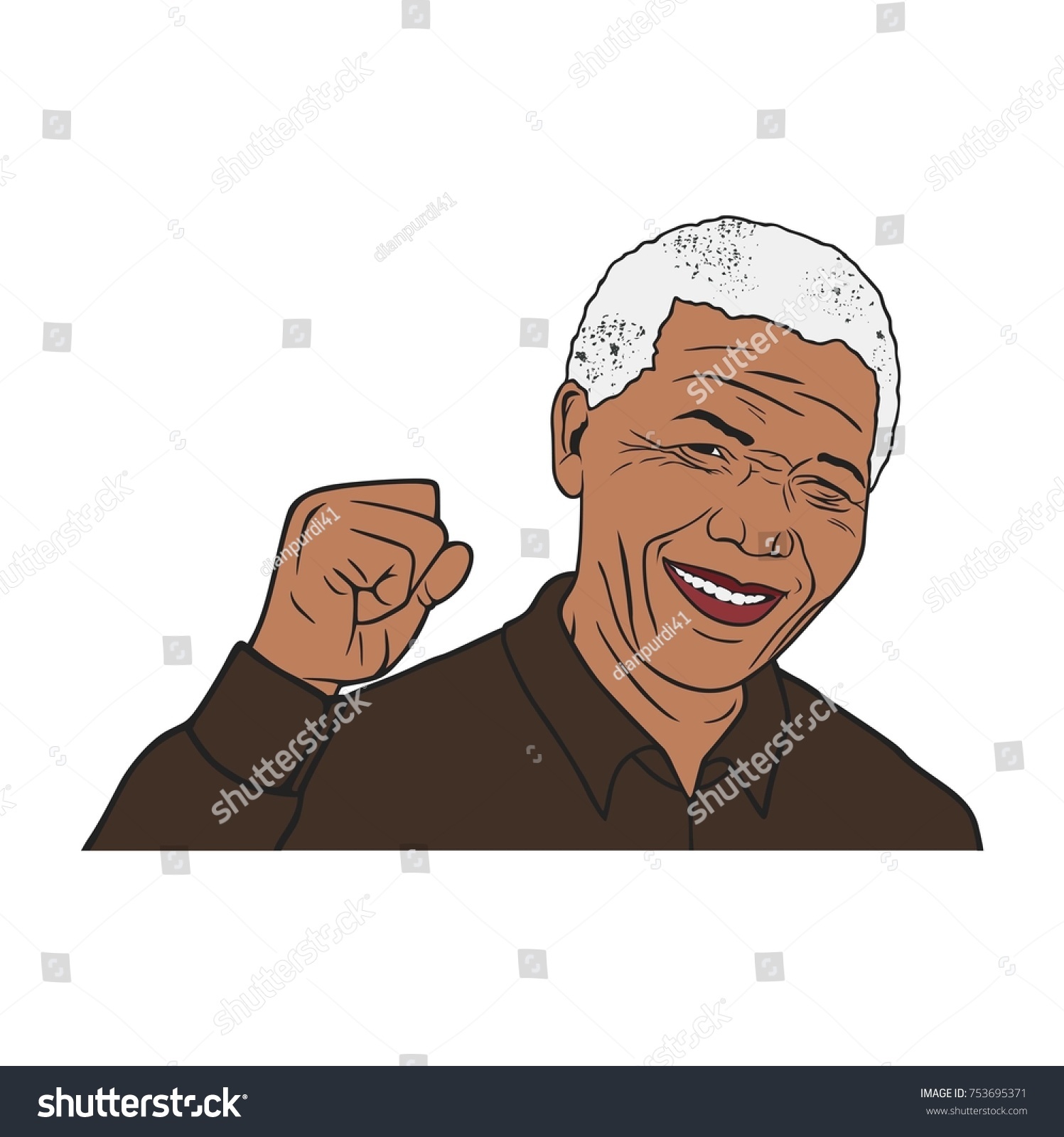 Nelson Mandela Portrait Illustration Vector Design Stock Vector Royalty Free