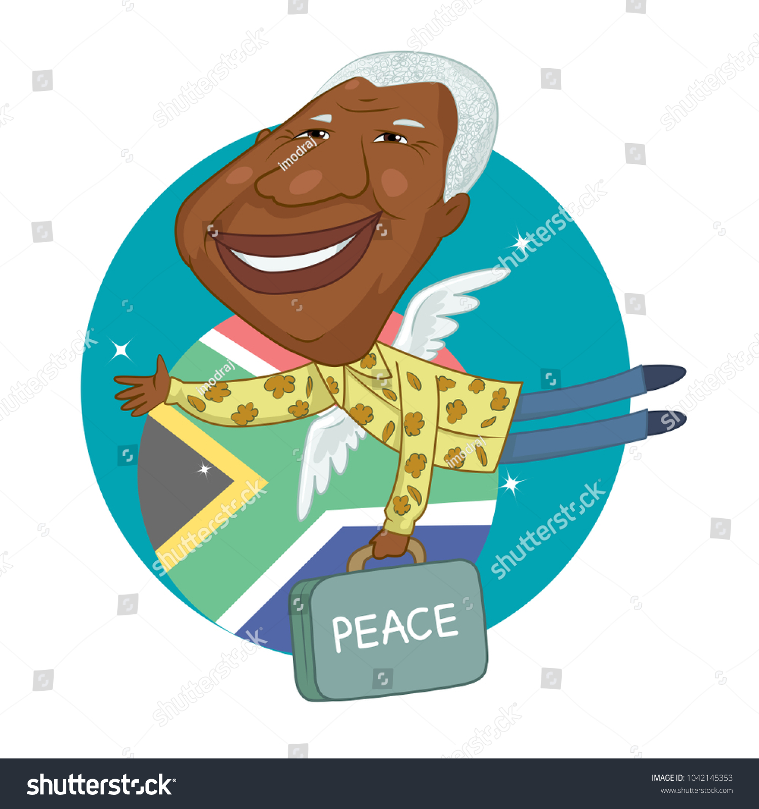 Nelson Mandela Vector Cartoon Illustration Stock Vector Royalty Free