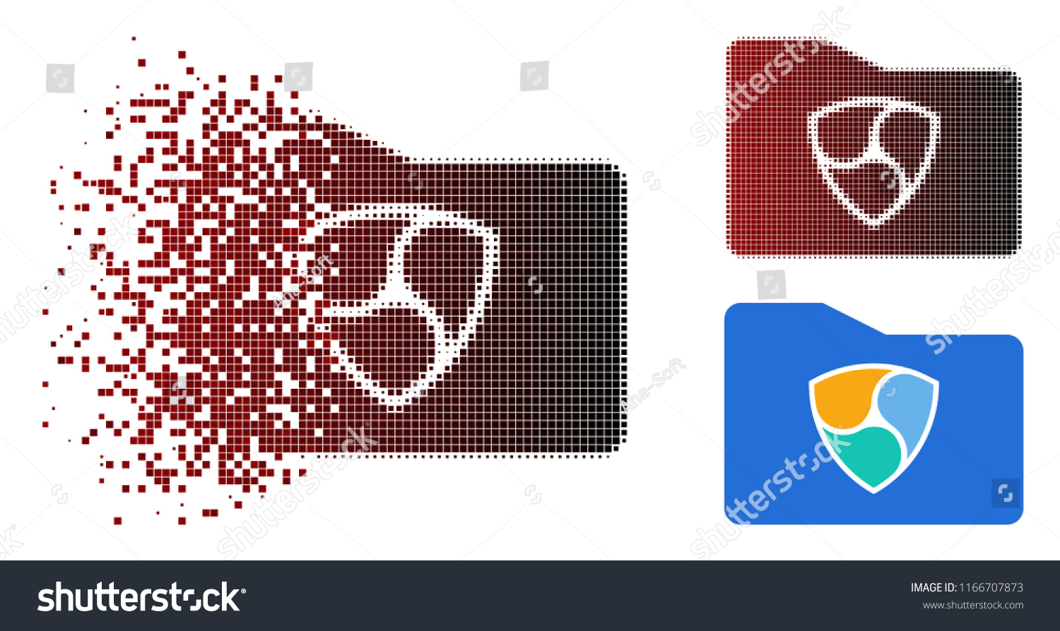 Nem Wallet Icon Dissolved Pixelated Halftone Stock Vector Royalty Free