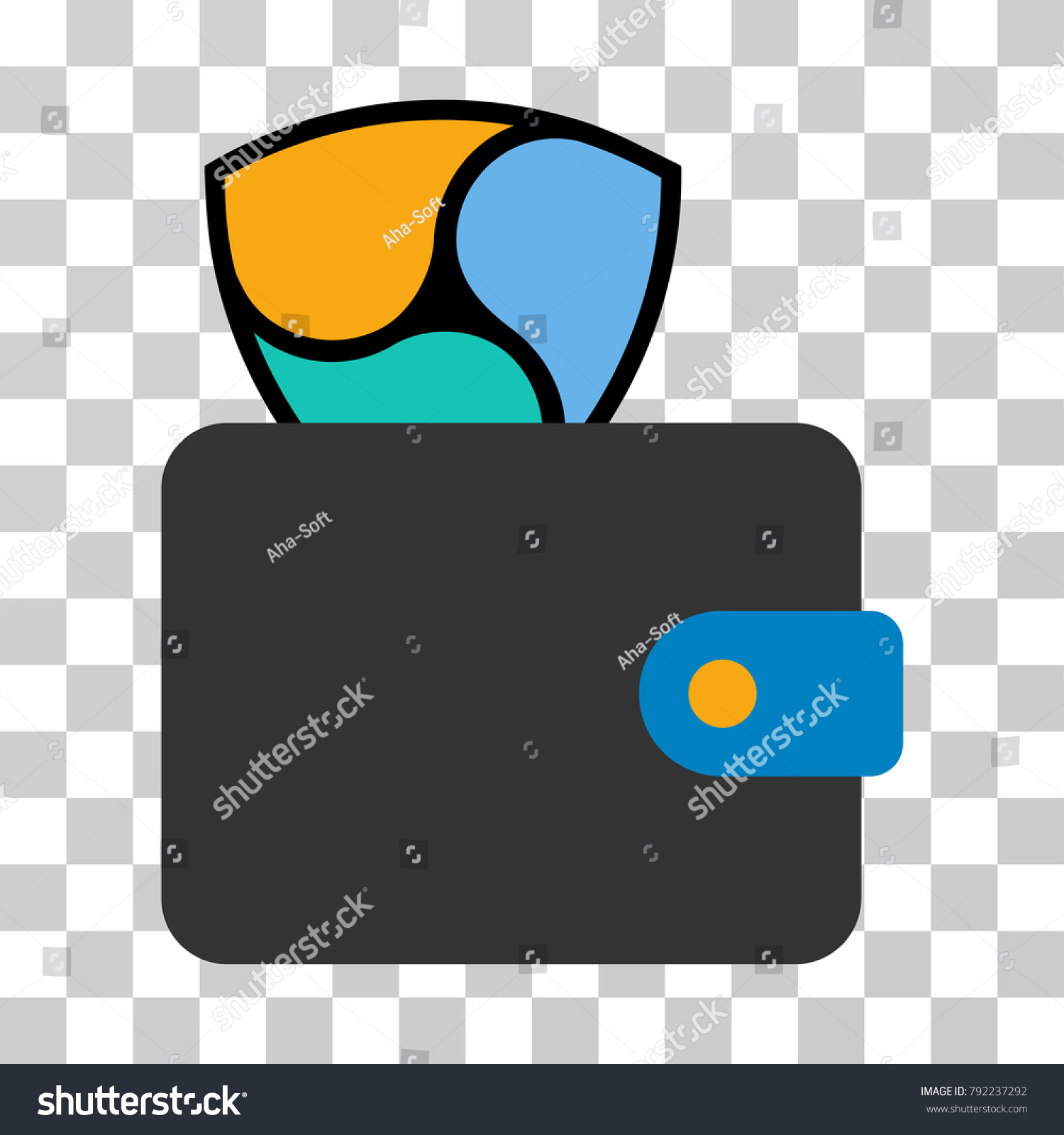 Nem Wallet Vector Pictograph Illustration Style Stock Vector Royalty Free