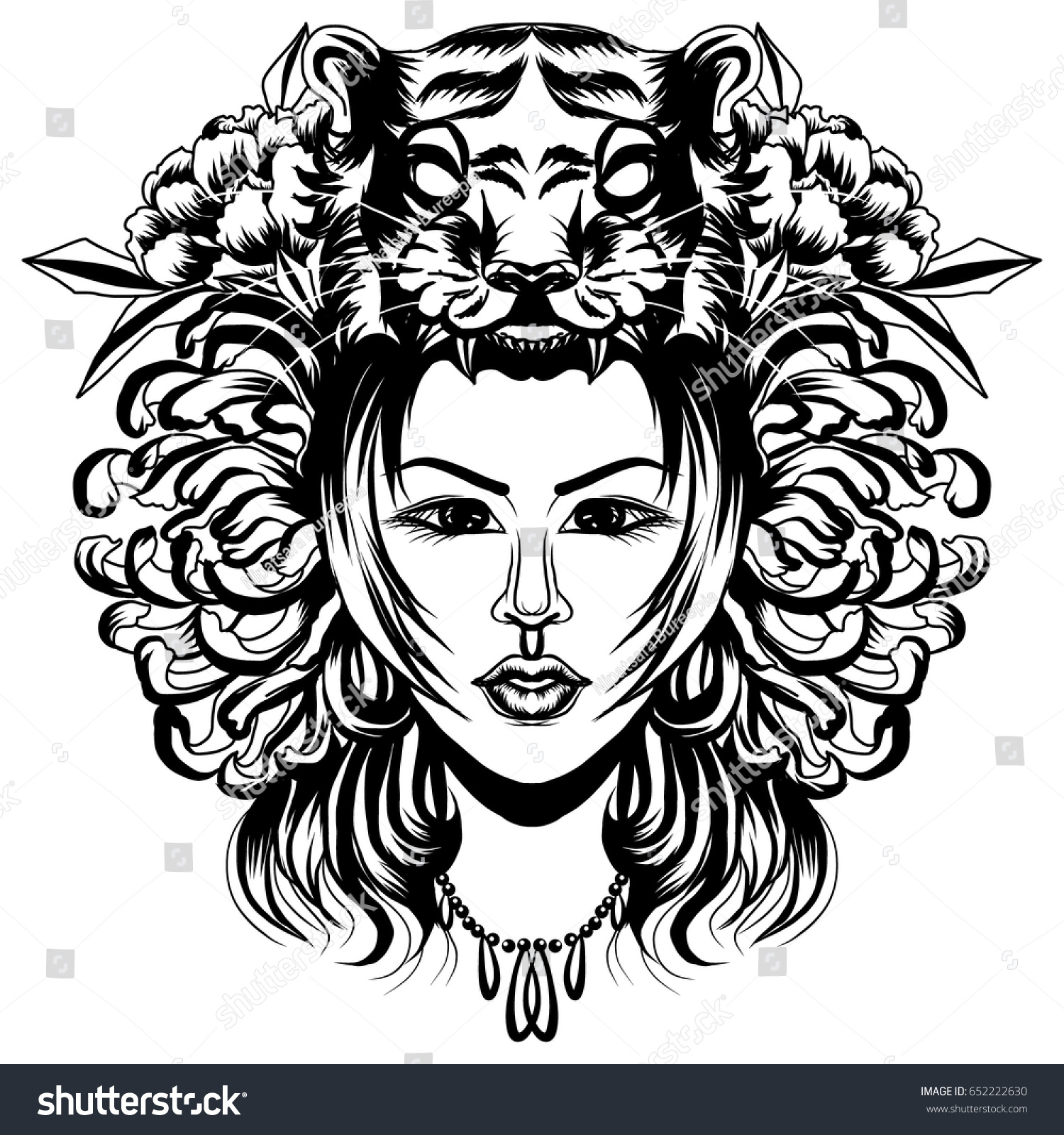 neo traditional tattoo style native american stock vector neo traditional tattoo style native american stock vector