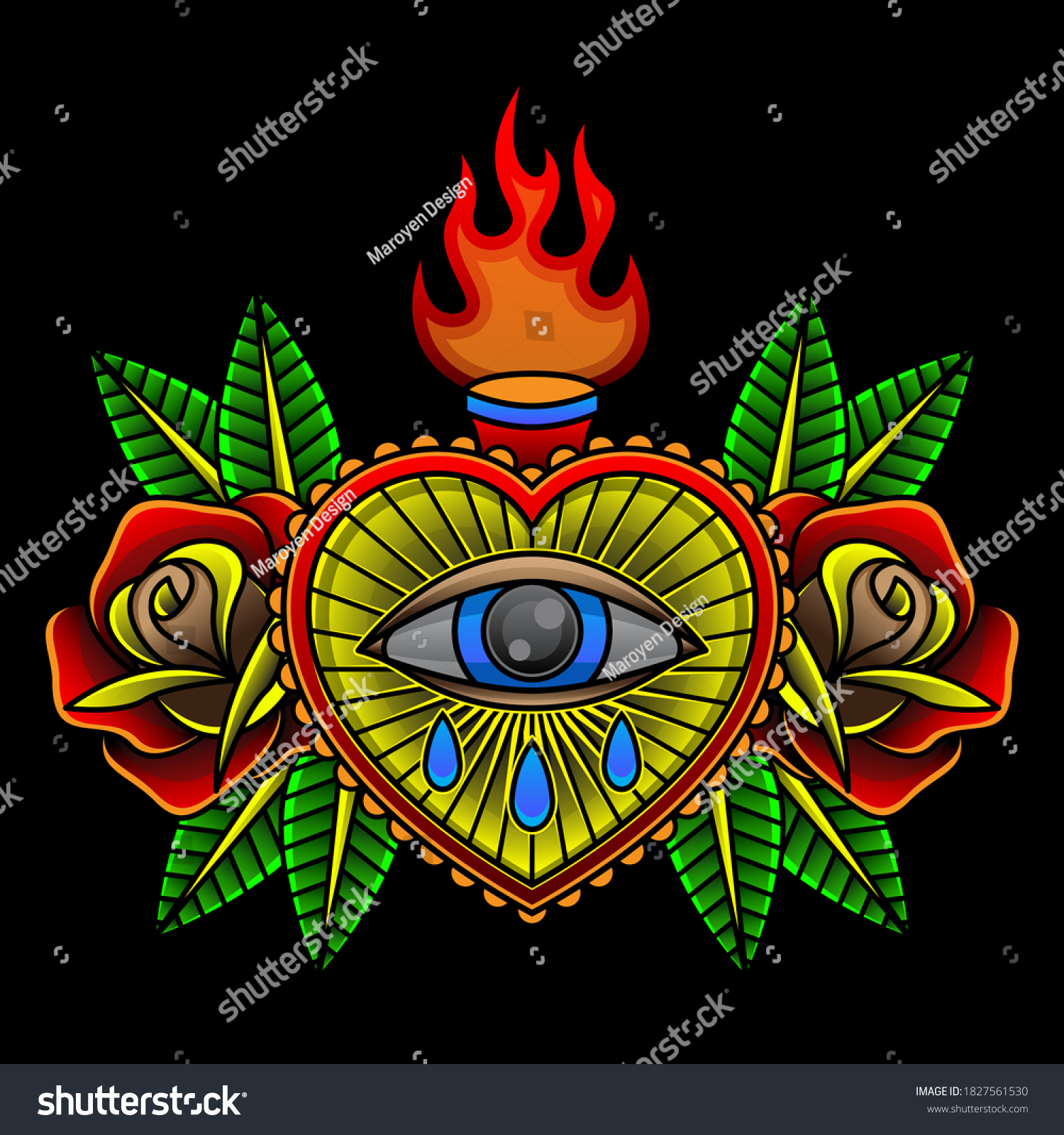 Neo Traditional Tattoos Eyes Vector Eps Stock Vector (Royalty Free