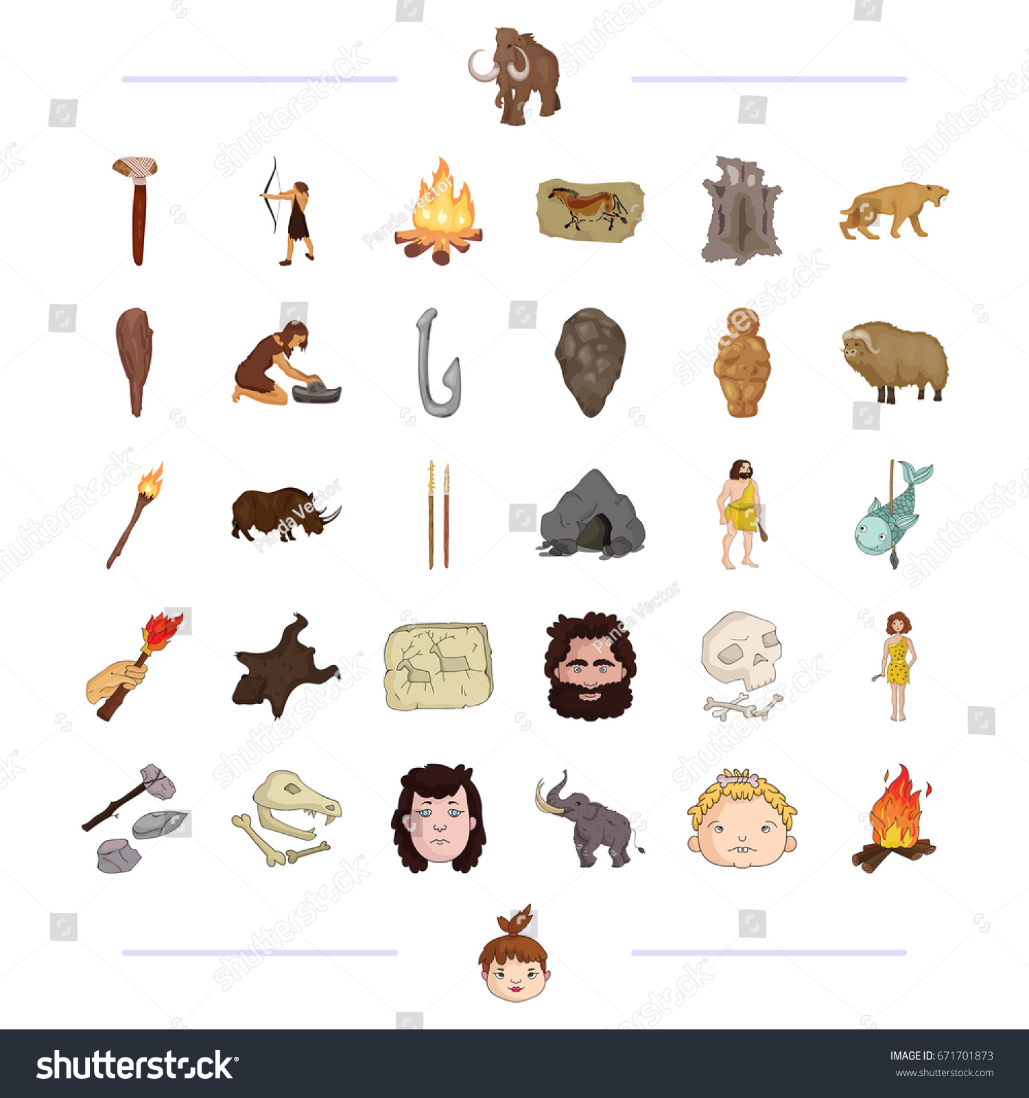 Neolithic Prehistoric Hunting Other Web Icon Stock Vector (Royalty Free ...