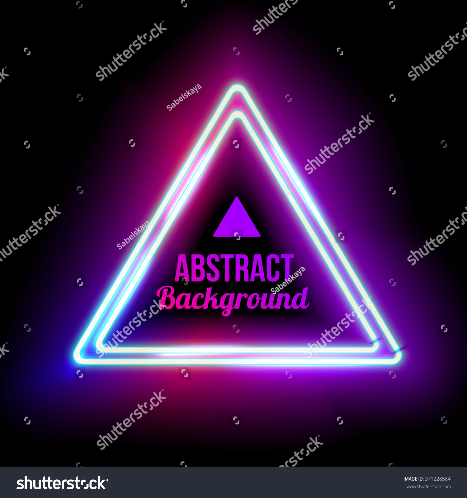 neon abstract triangle glowing frame vintage stock vector neon abstract triangle glowing frame vintage stock vector