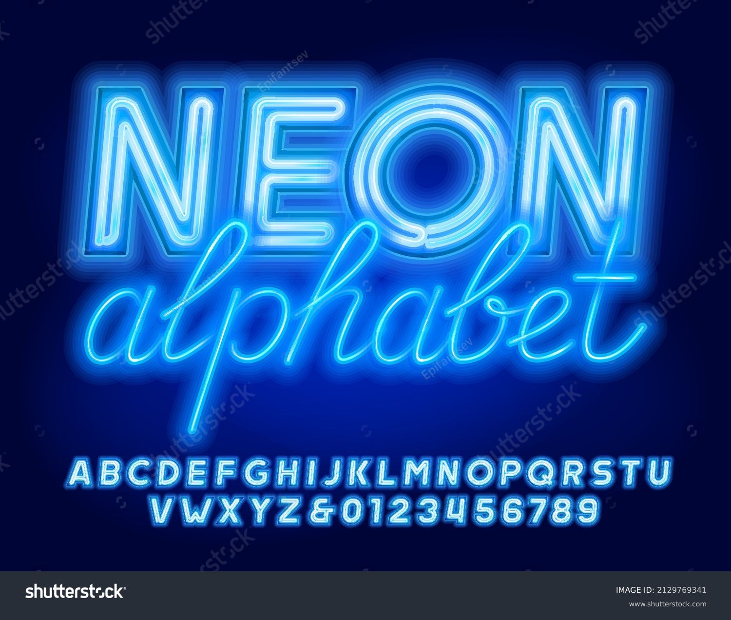 Neon Alphabet Font 3d Neon Letters Stock Vector (Royalty Free ...