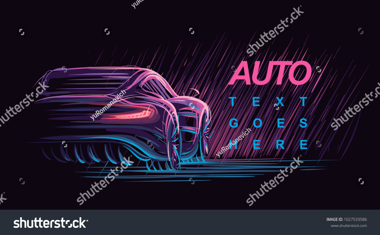 SVG of Neon automobile illustration. Vector.  svg