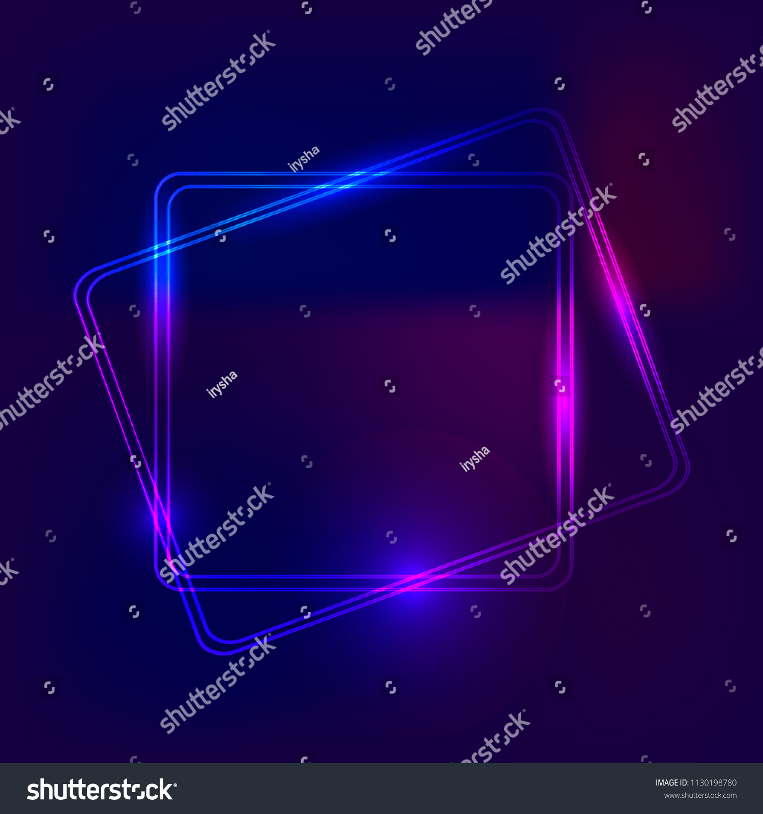 Neon Banner Realistic Neon Frame Icon Stock Vector Royalty Free 1130198780