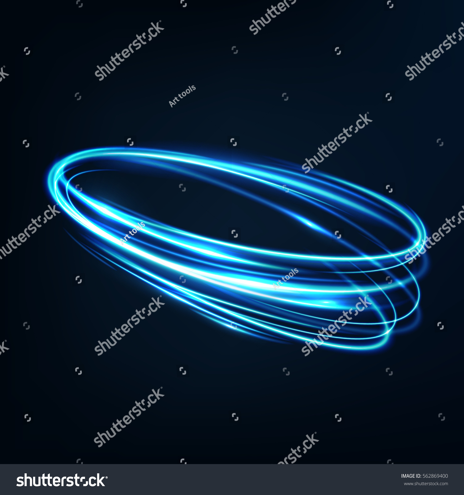 Neon Blurry Circles Motion Abstract Luminous Stock Vector 562869400 ...