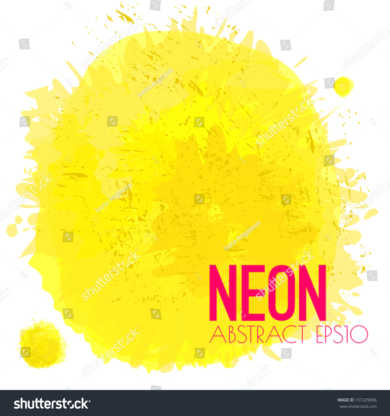 Neon Color Paint Splatter Isolated On Stock Vector (Royalty Free ...