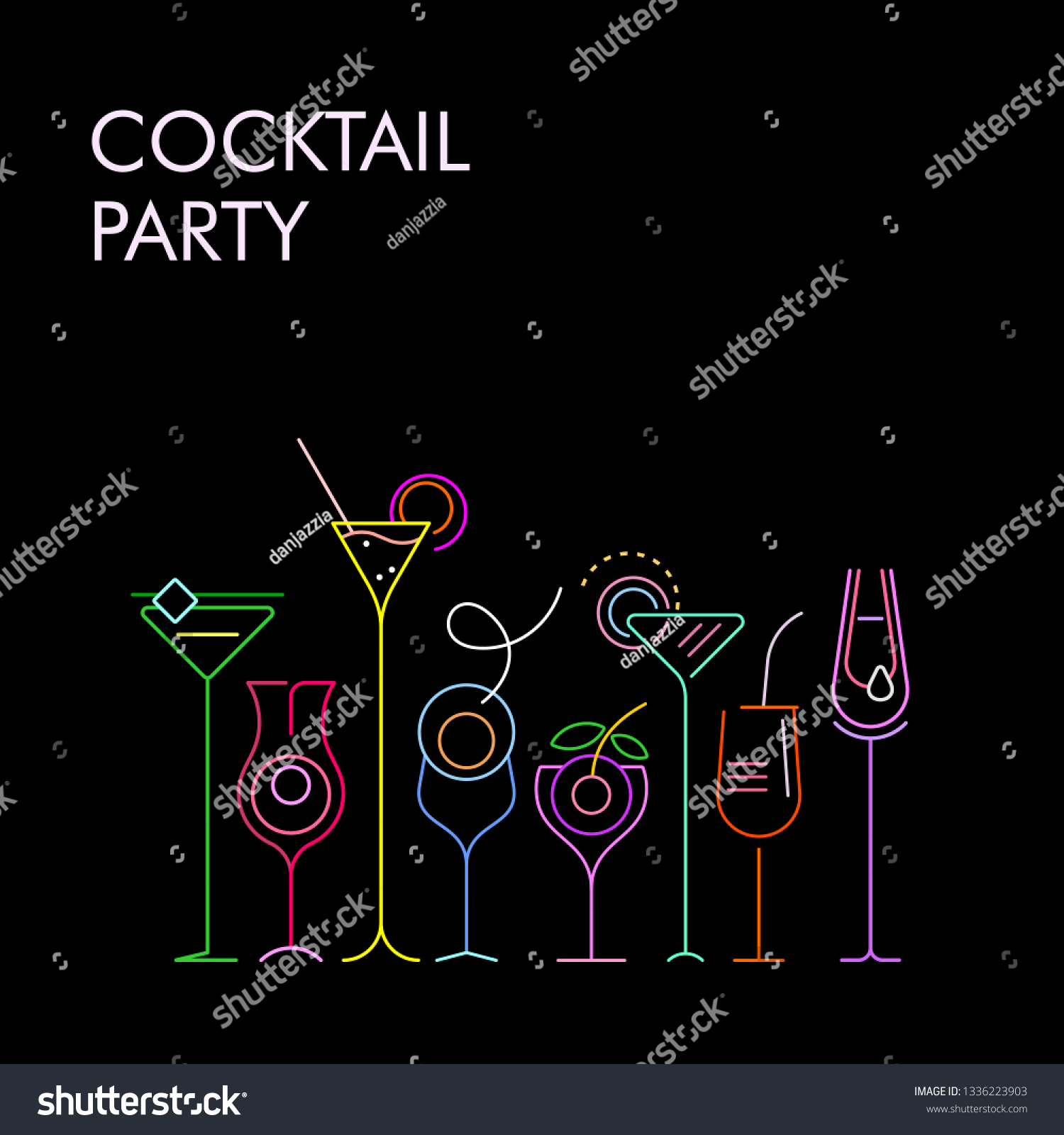 Neon Colors Isolated On Black Background Stock Vector (Royalty Free ...