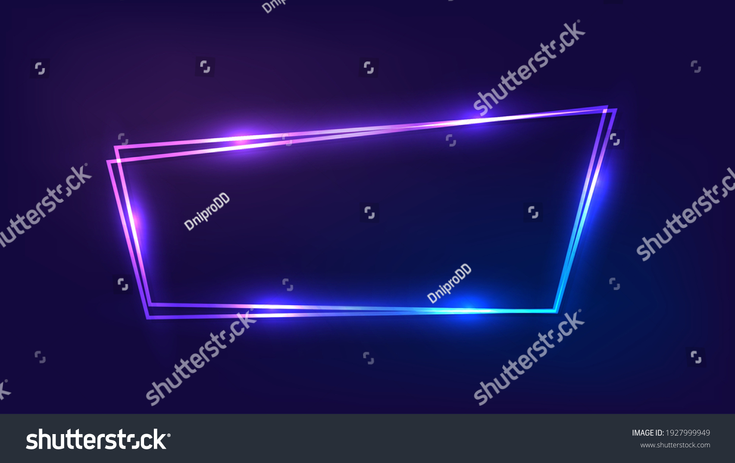 Neon Double Frame Shining Effects On Stock Vector (Royalty Free ...