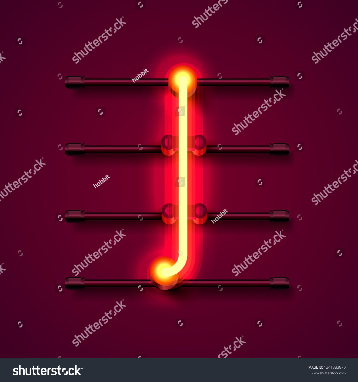 Neon Font Letter Art Design Signboard Stock Vector (Royalty Free ...