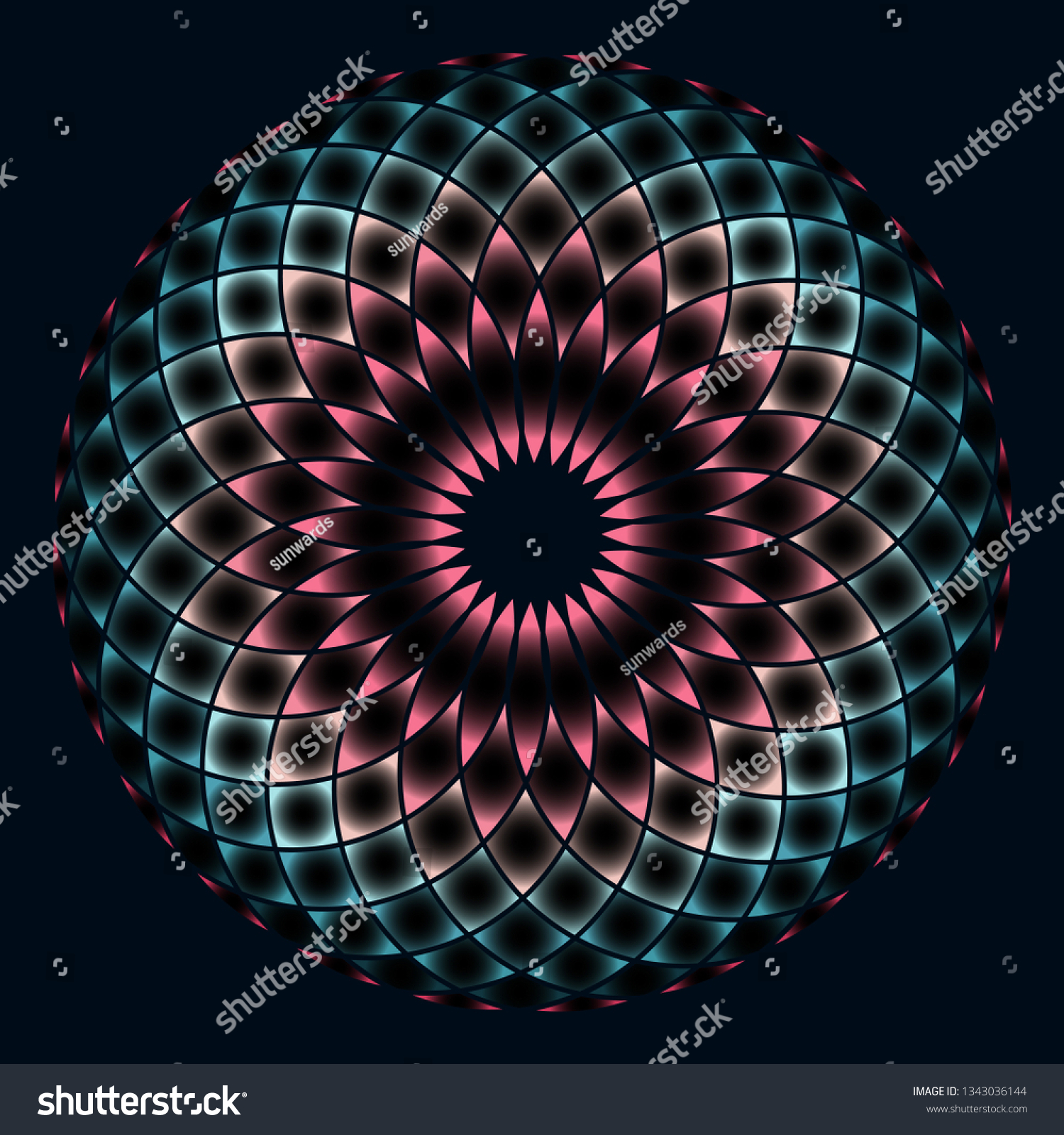 Neon Glowing Flower Life Vector Illustration Stock Vector (Royalty Free ...