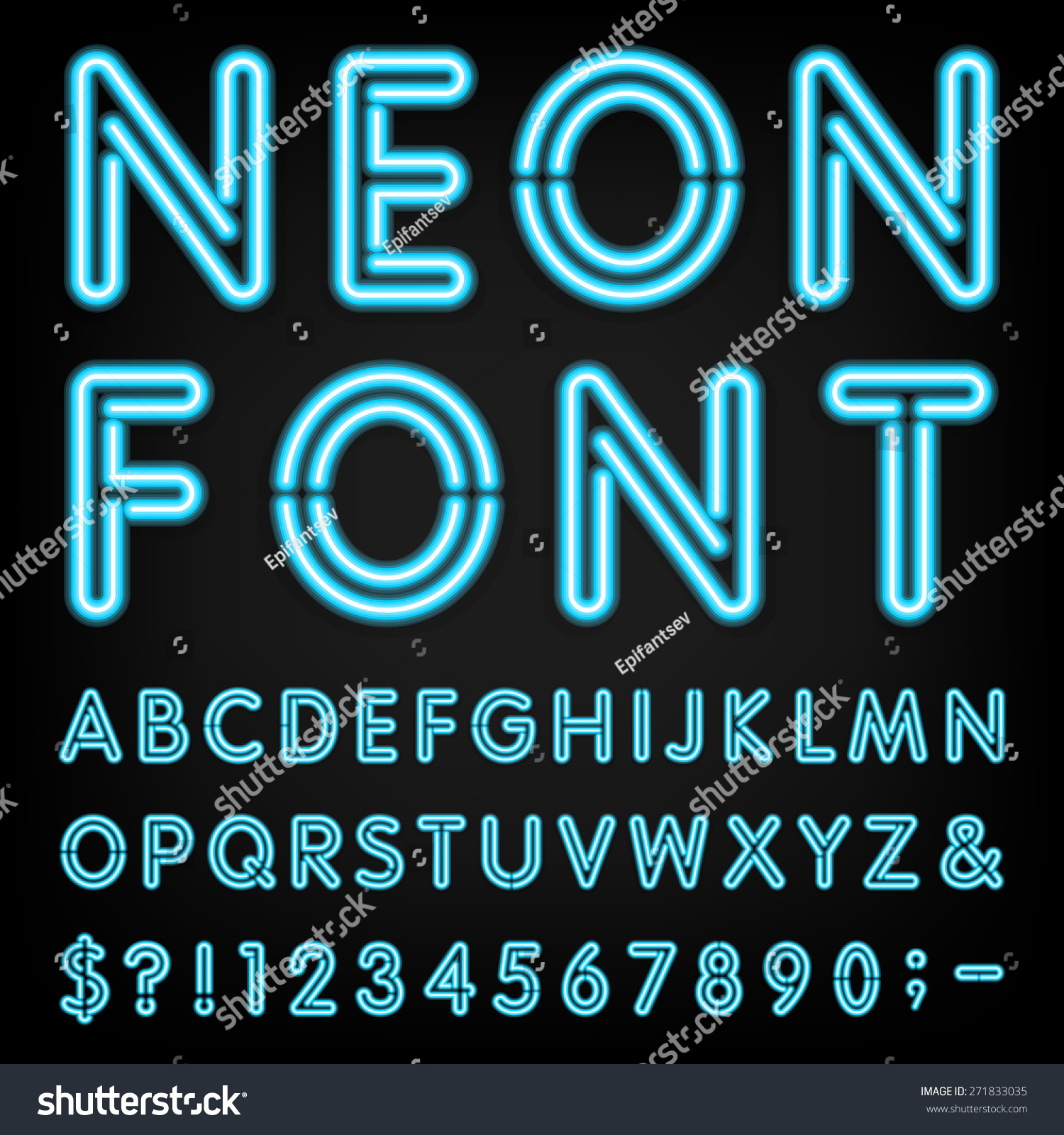 Neon Light Alphabet Vector Font type Letters Stock Vector 271833035 ...