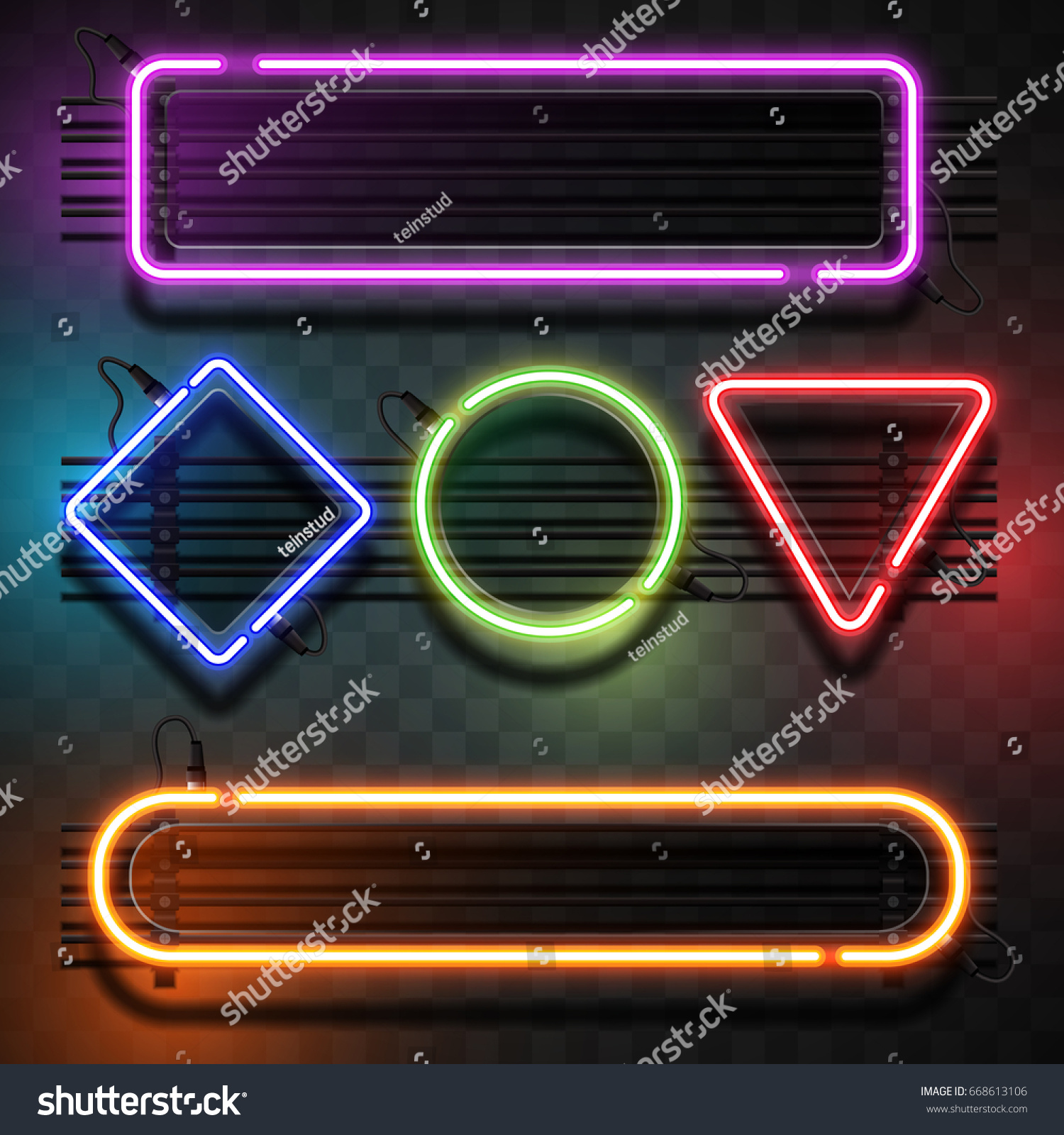 neon light template のベクター画像素材 ロイヤリティフリー