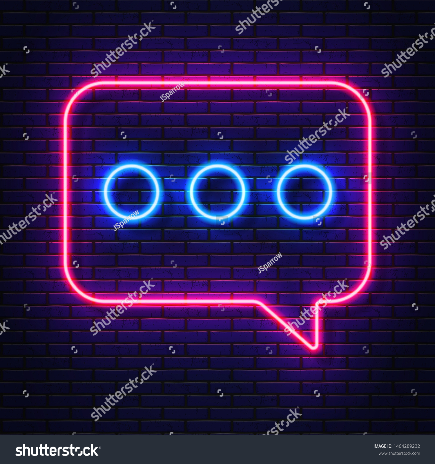 Neon Message Icon Neon Speech Bubble Stock Vector Royalty Free