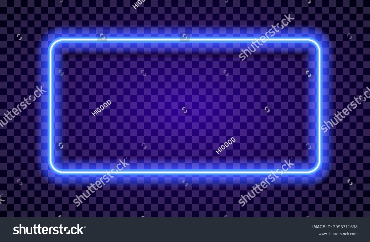 Neon Rectangle Vector On Transparent Background Stock Vector (Royalty ...