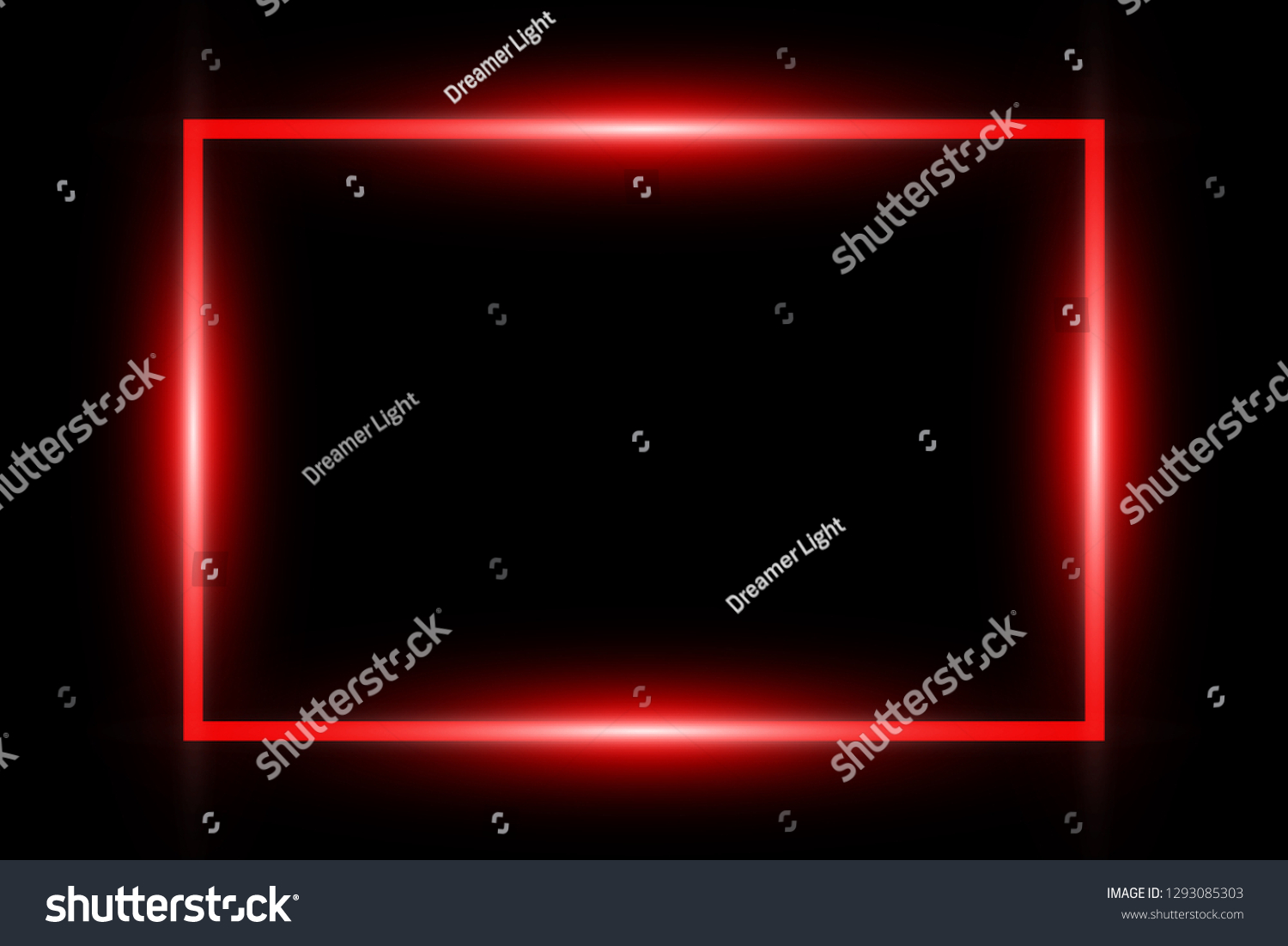 Neon Red Glowing Frame Isolated On Stock Vector (Royalty Free ...