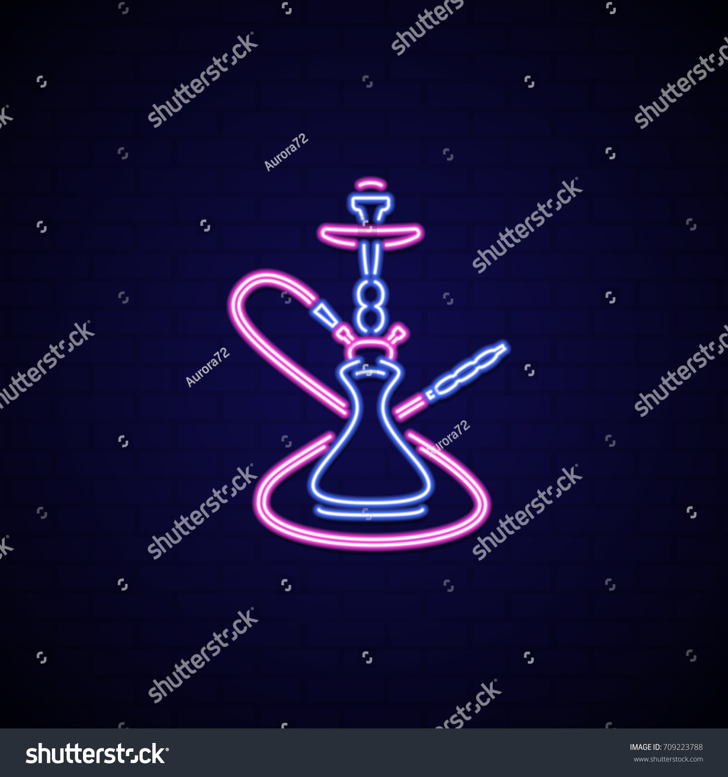 Neon Signboard Hookah Neon Sign Hookah Stock Vector (Royalty Free ...