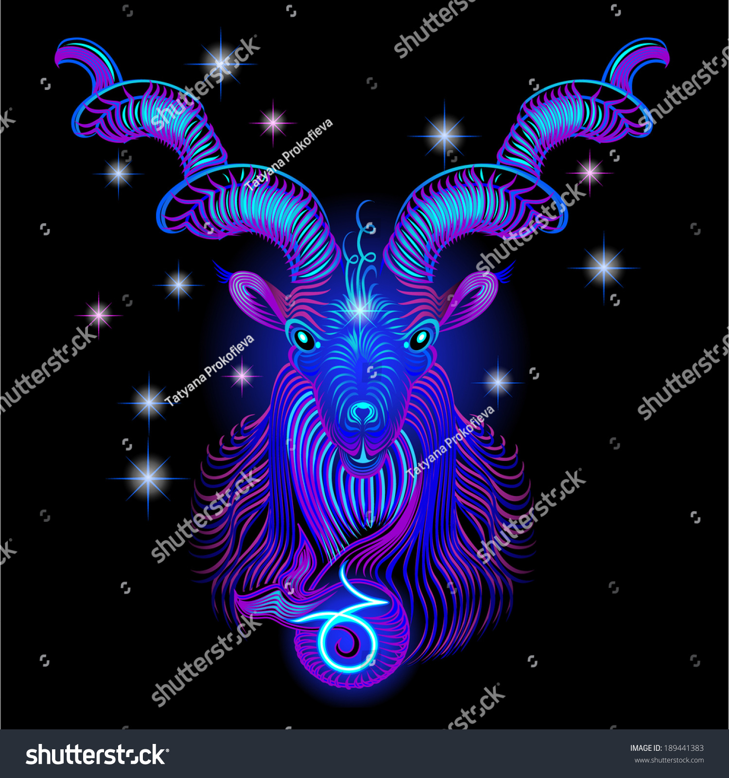 Neon Signs Zodiac Capricorn Stock Vector Royalty Free Shutterstock